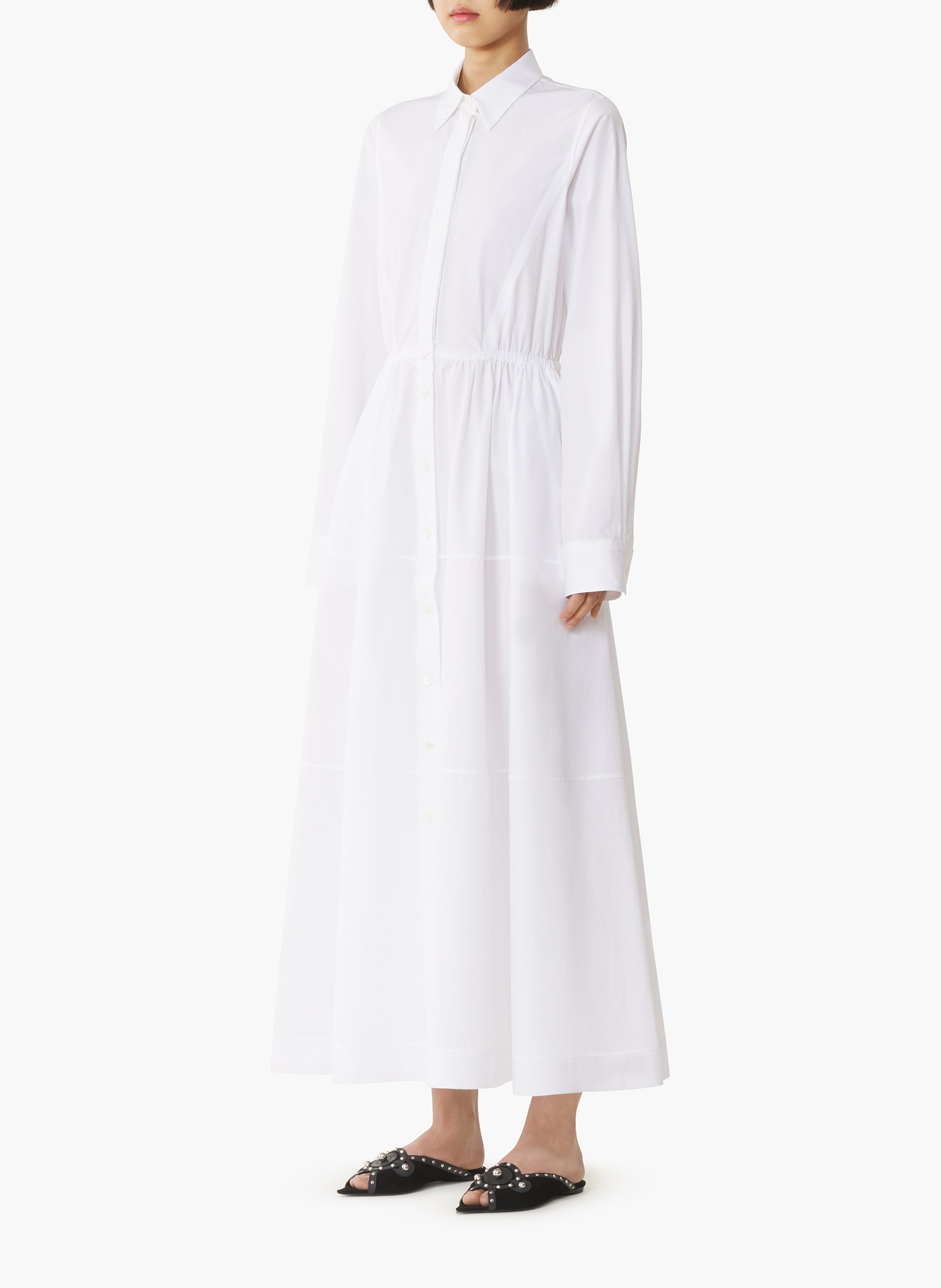 Robe chemise en popeline de coton LANVIN Blanc