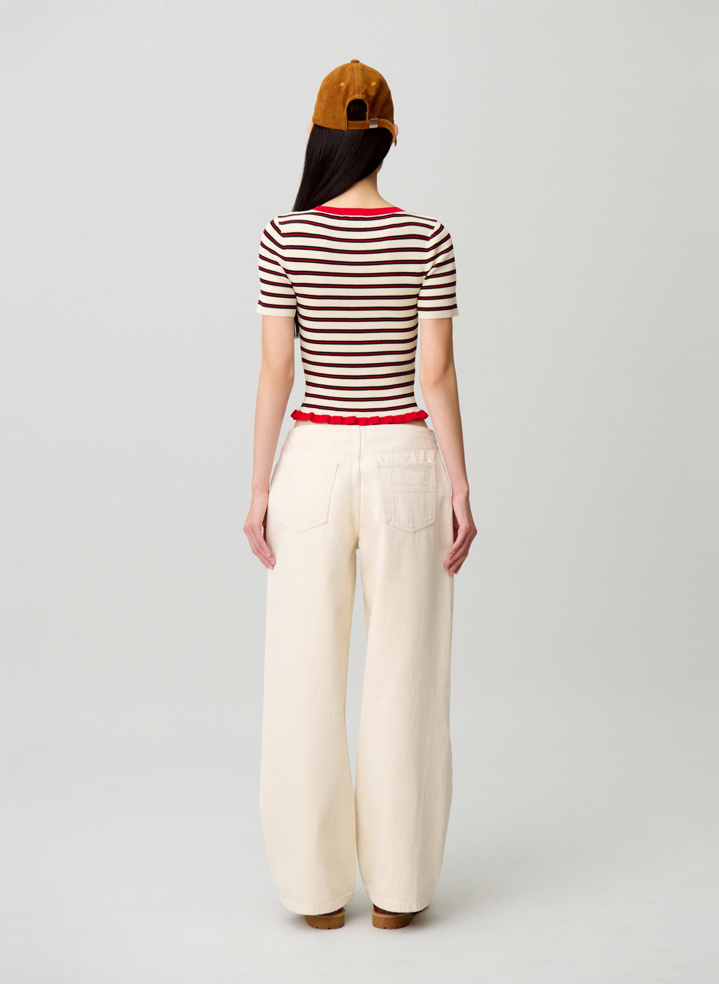 Jean large en coton CLAUDIE PIERLOT Beige
