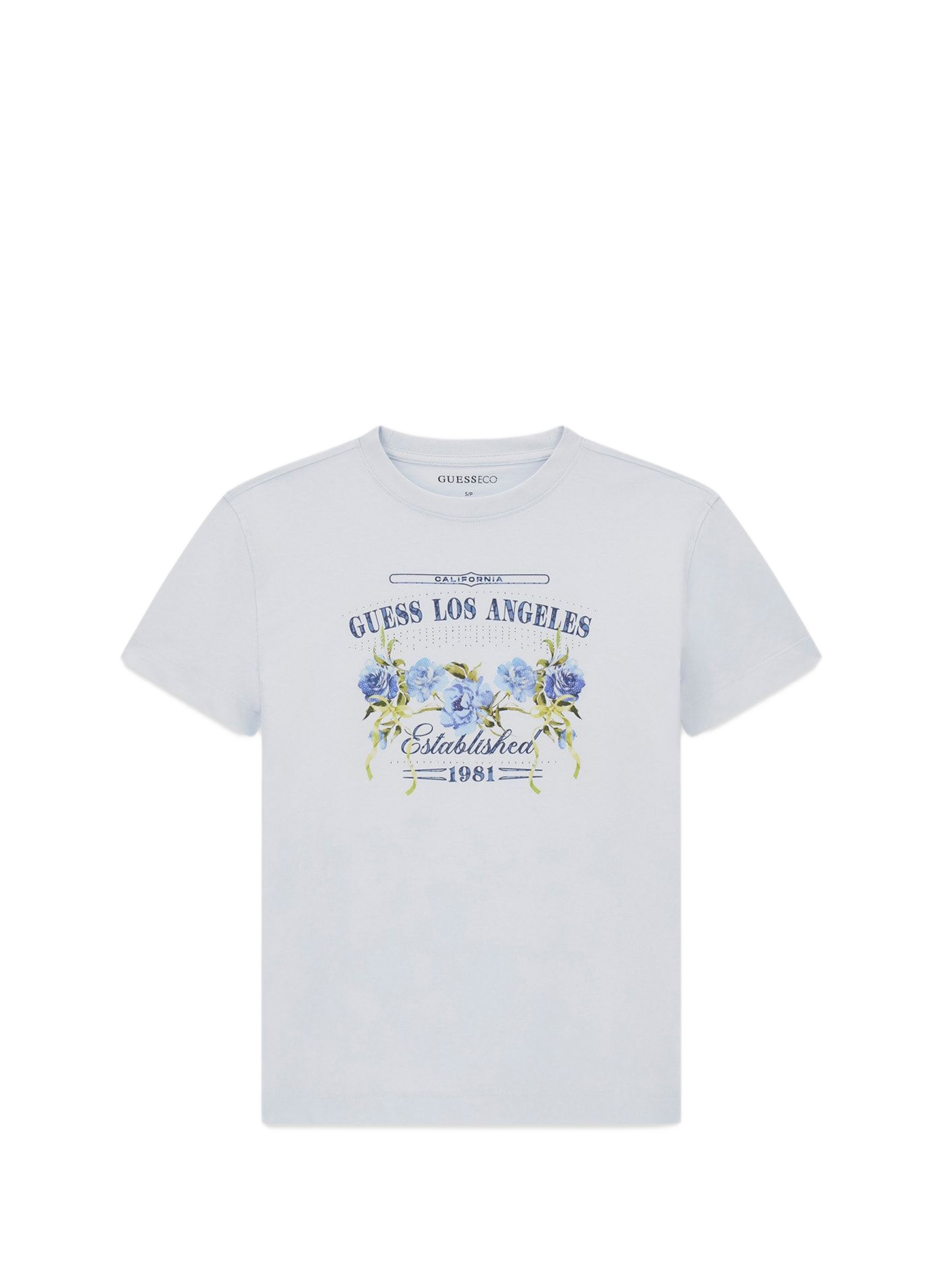 Cotton round-neck T-shirt GUESS Blue