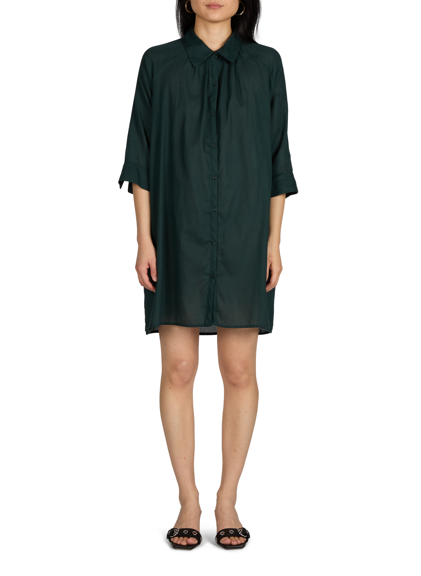 Cotton mini shirt dress  D NU D Green