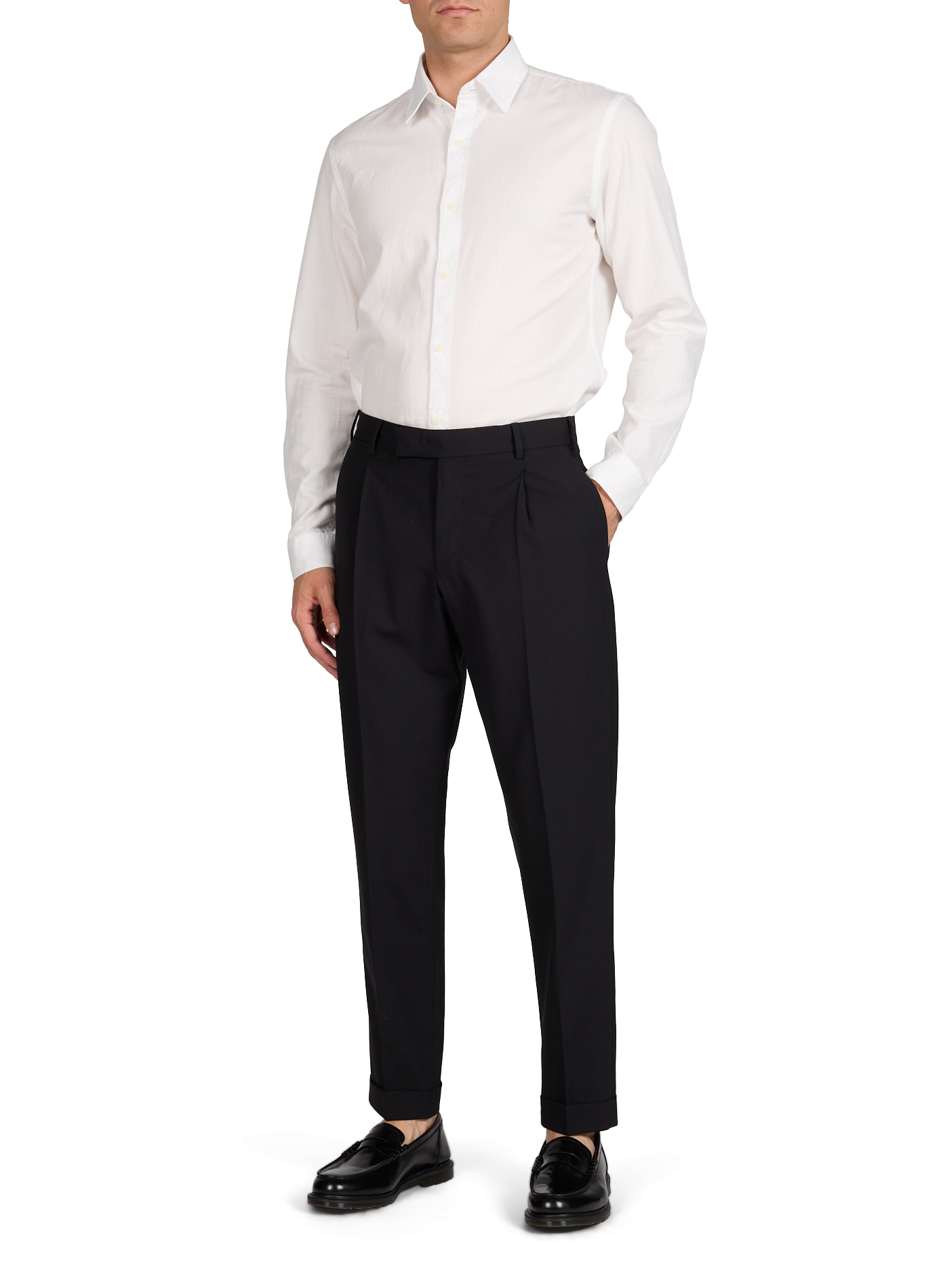Solid wool-blend pants PT01 Black