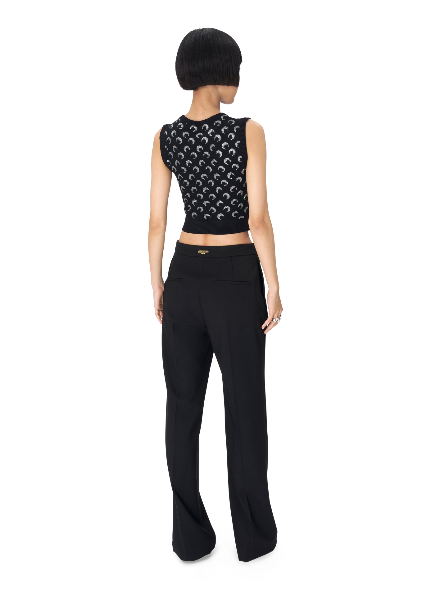 Moon strass knit vest MARINE SERRE Black