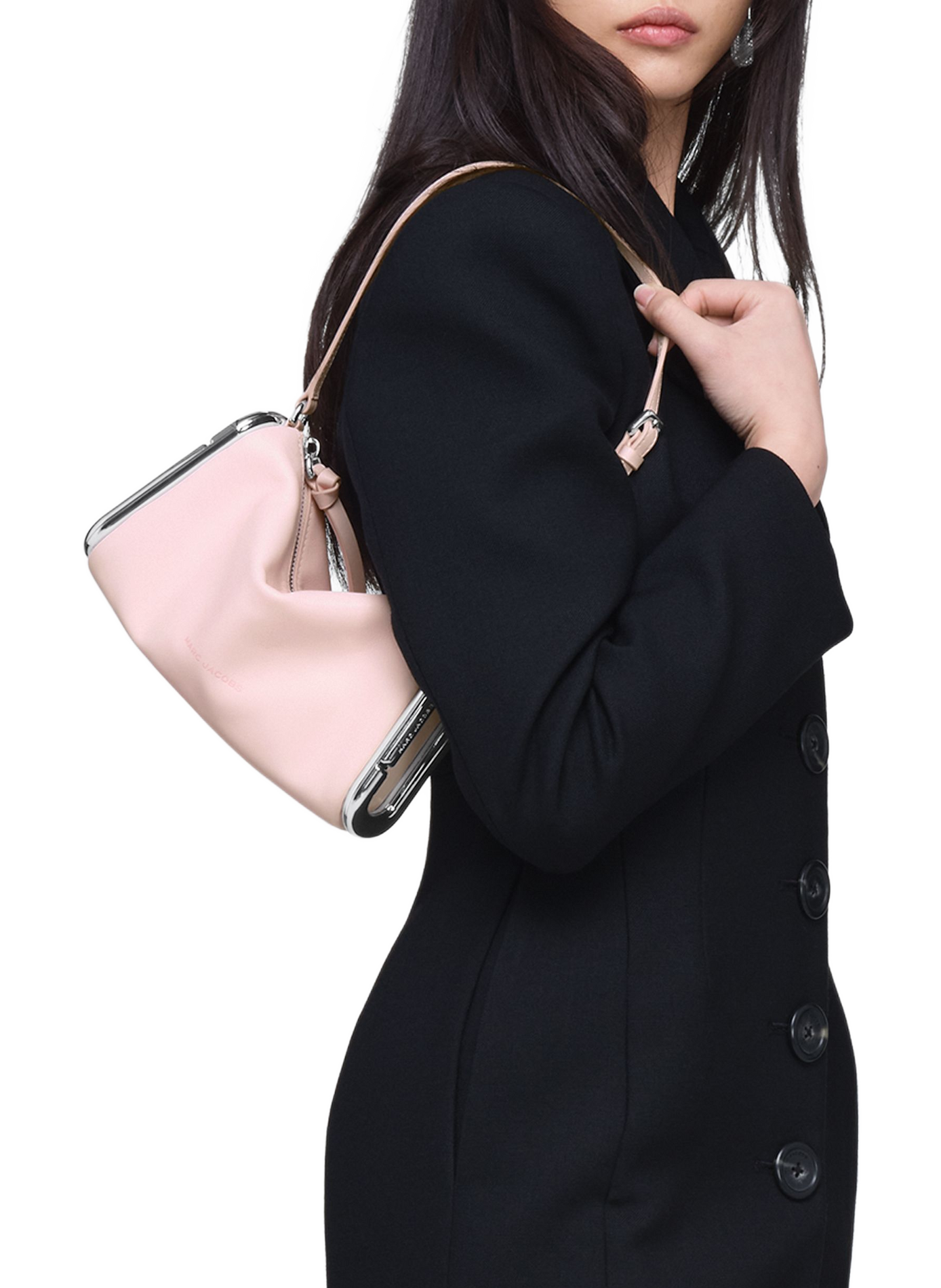 Sac porté épaule the Scene small en cuir MARC JACOBS Rose