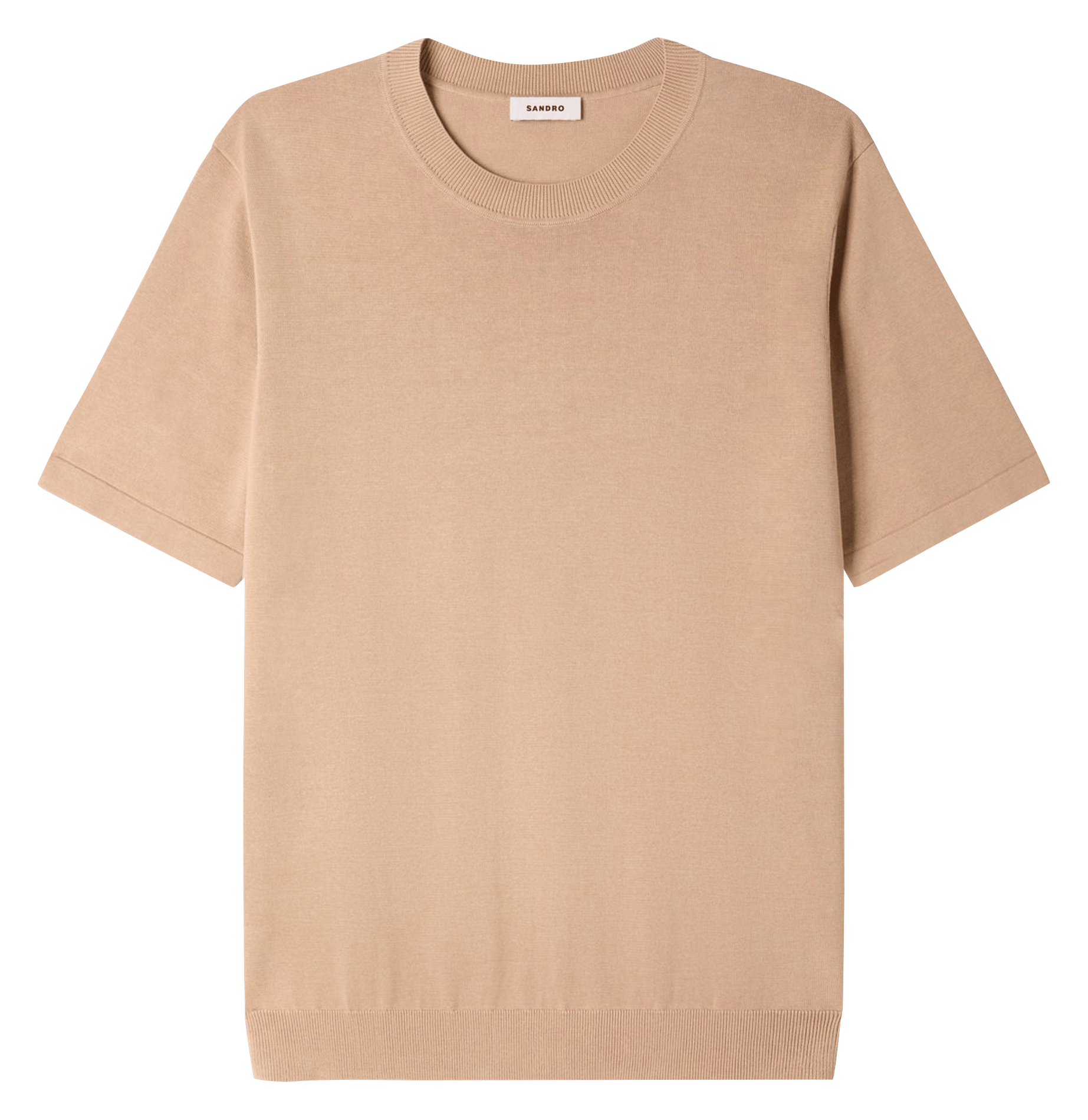Pull droit manches courtes SANDRO Marron