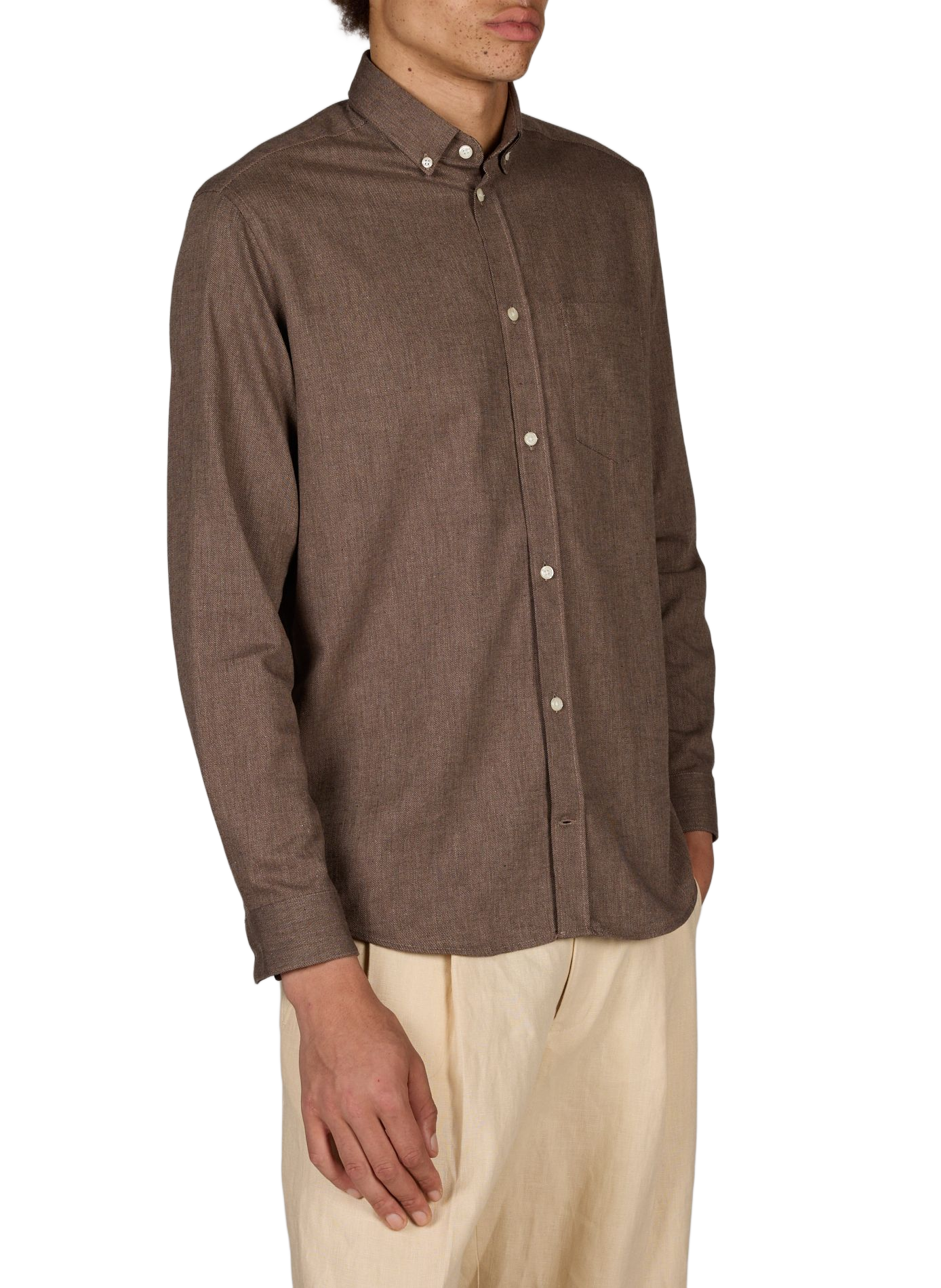 Straight cotton shirt AU PRINTEMPS PARIS Brown