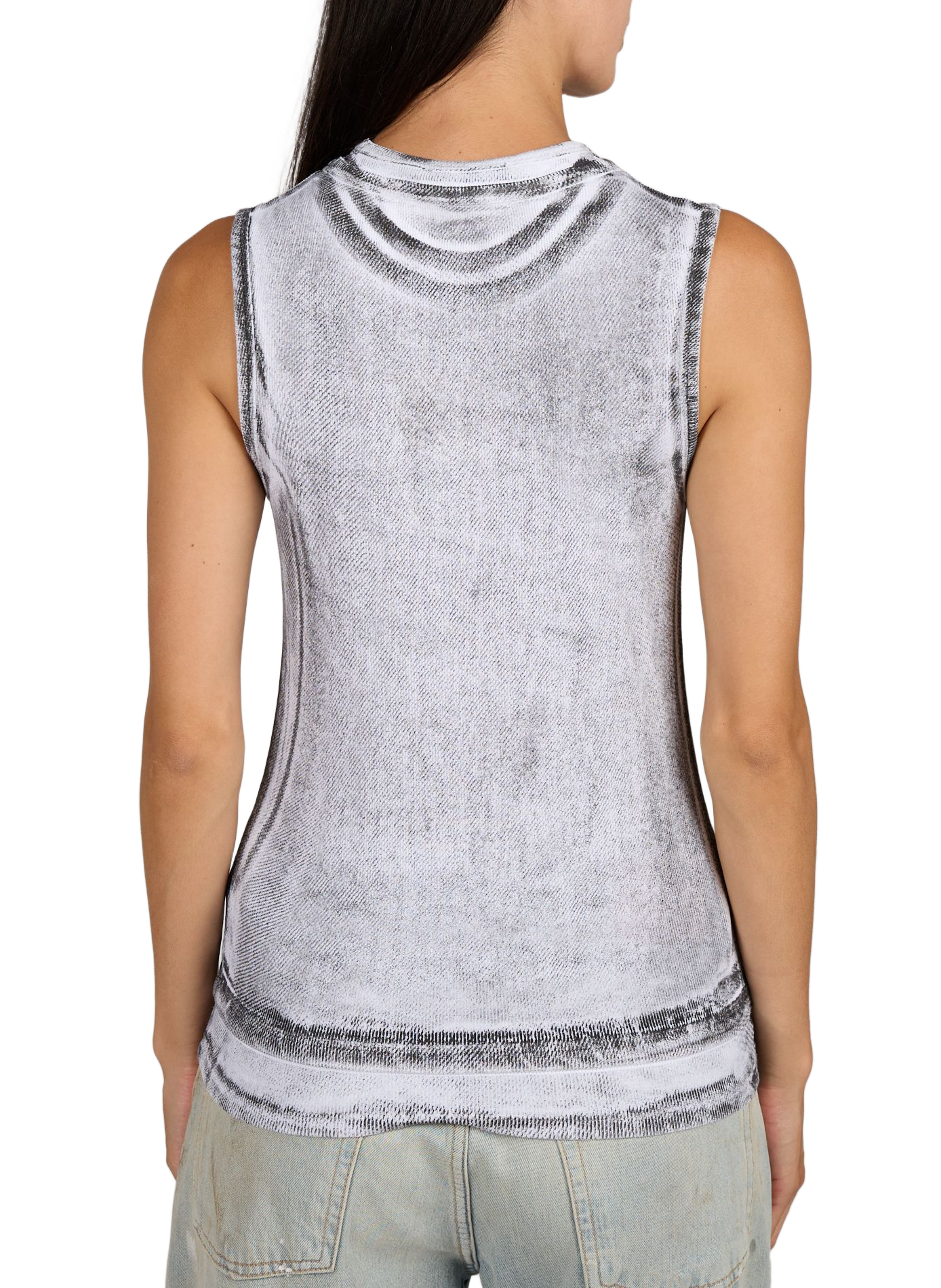 Top sin mangas con efecto lavado en mezcla de algodón. ACNE STUDIOS Gris