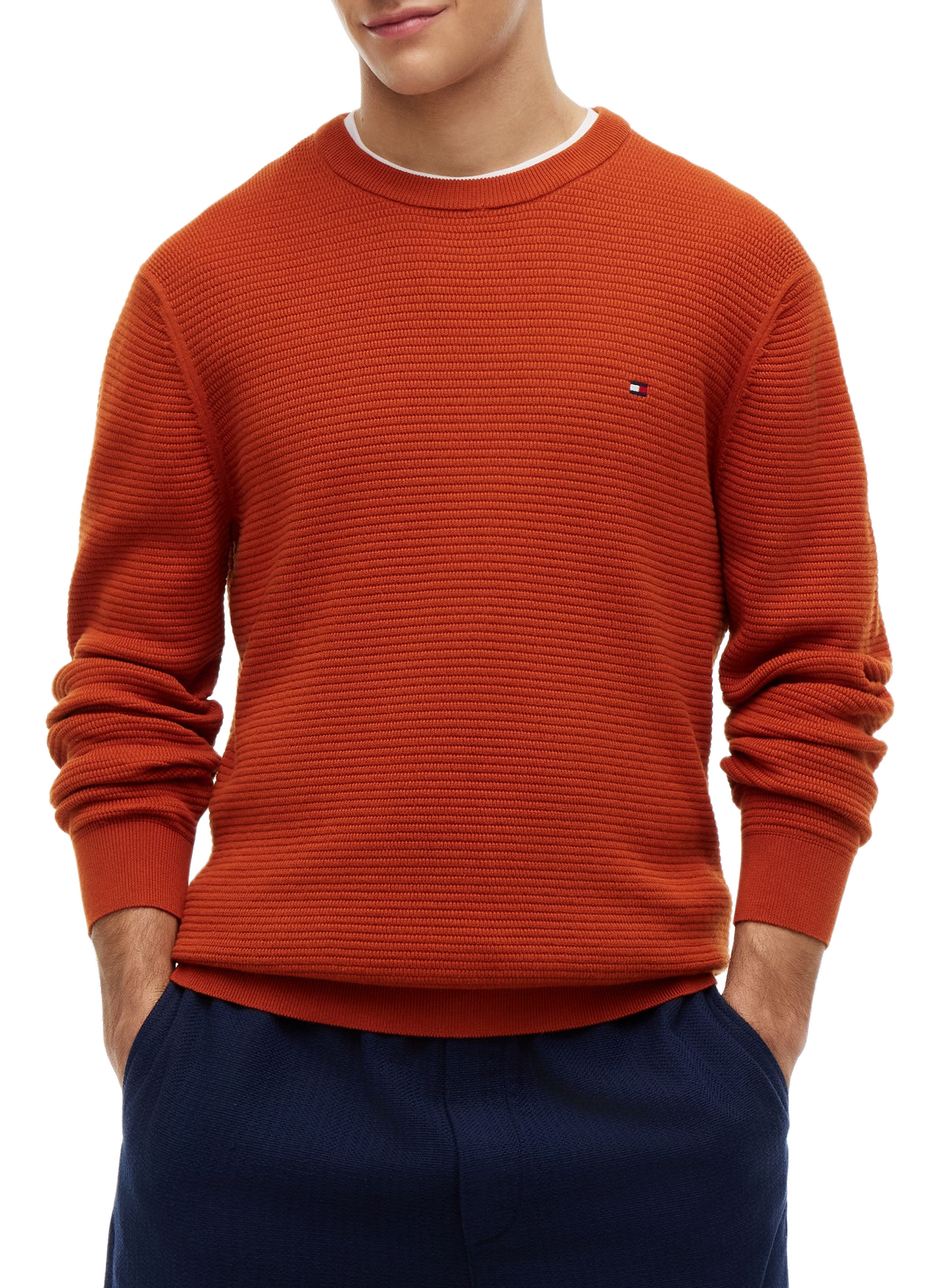 Ribbed cotton sweater TOMMY HILFIGER Brown