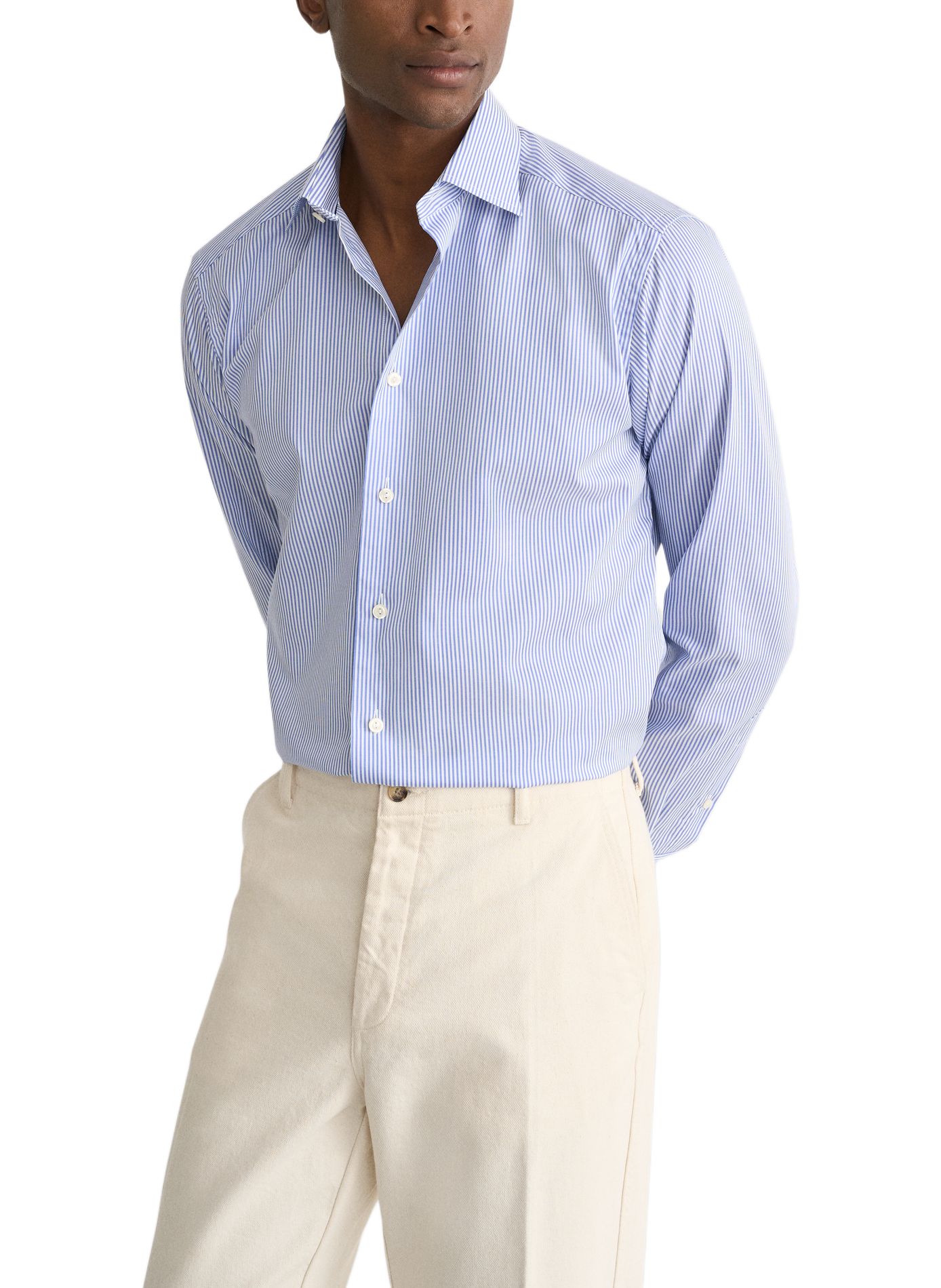 Slim-fit striped cotton shirt ETON Blue