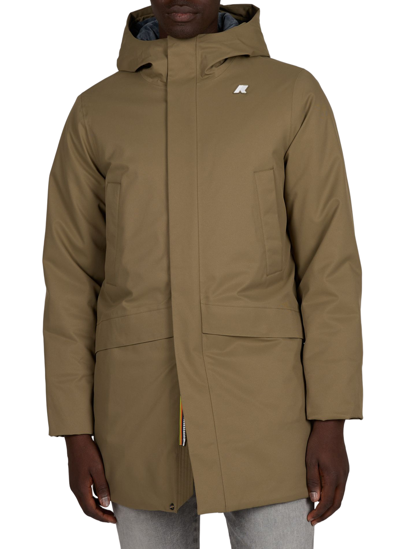 Parka with high collar K-WAY Khaki
