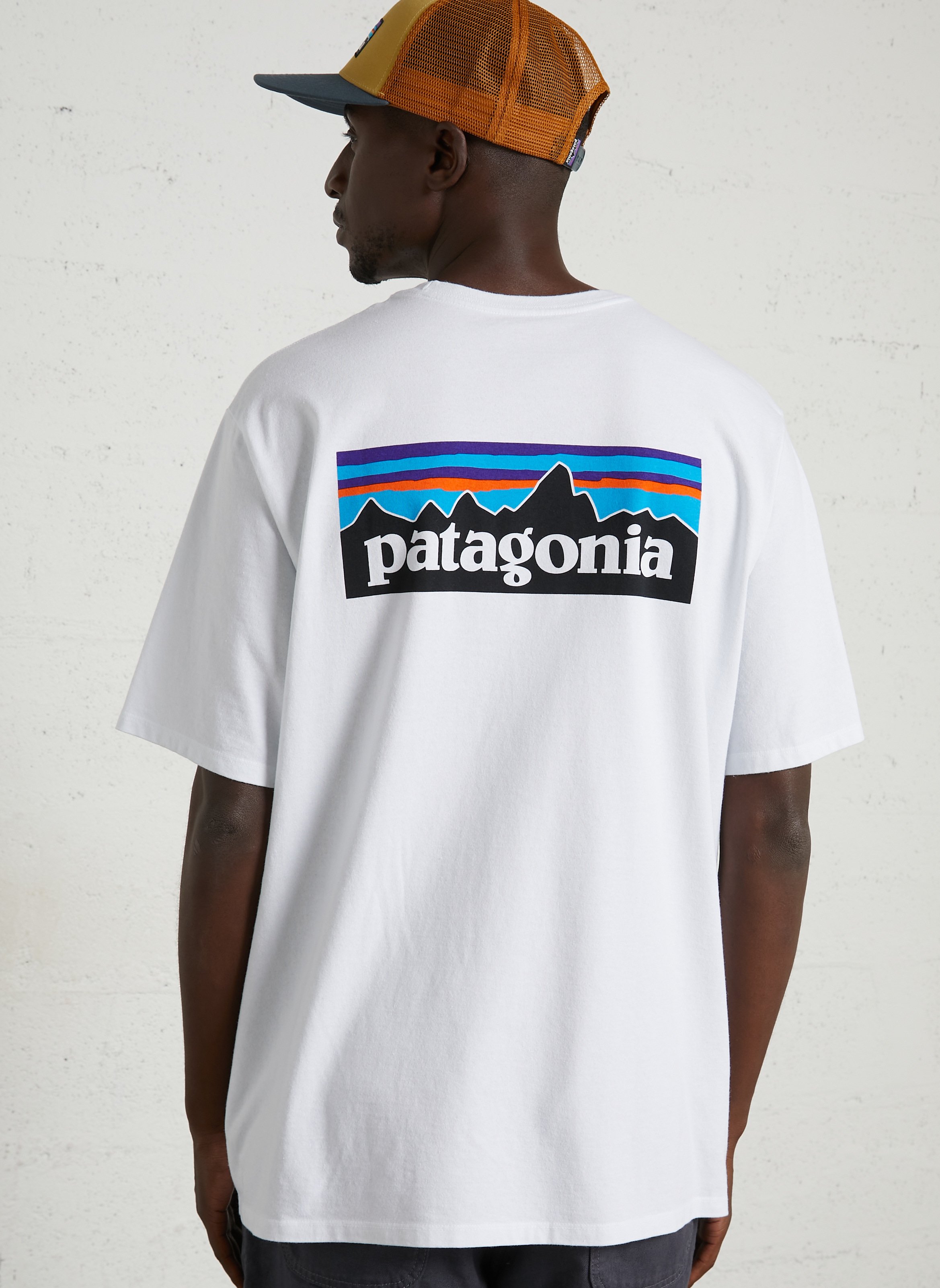 Tee-shirt col rond regular-fit sérigraphié en coton mélangé PATAGONIA Blanc