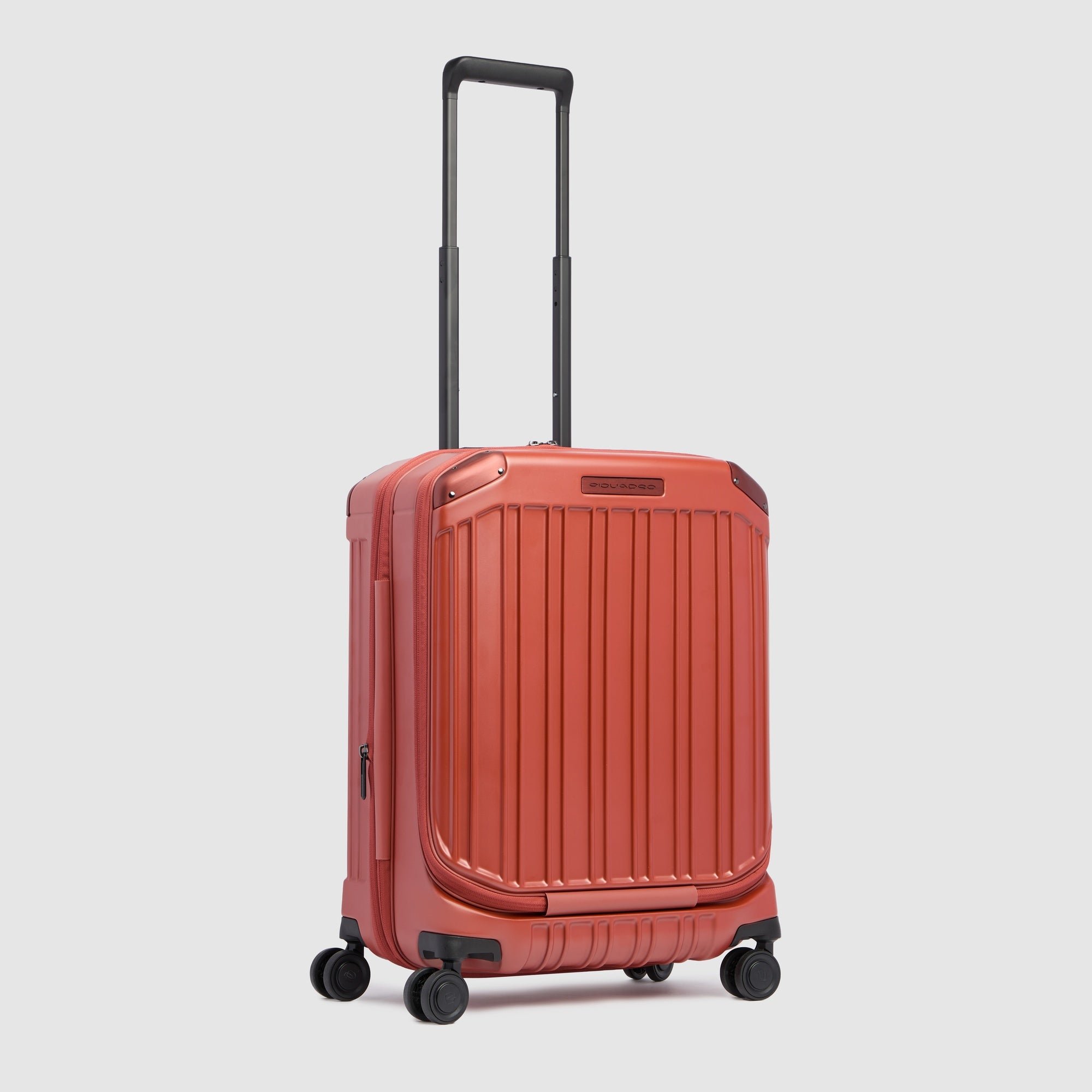 Cabin suitcase for laptop with dual opening PIQUADRO Brown