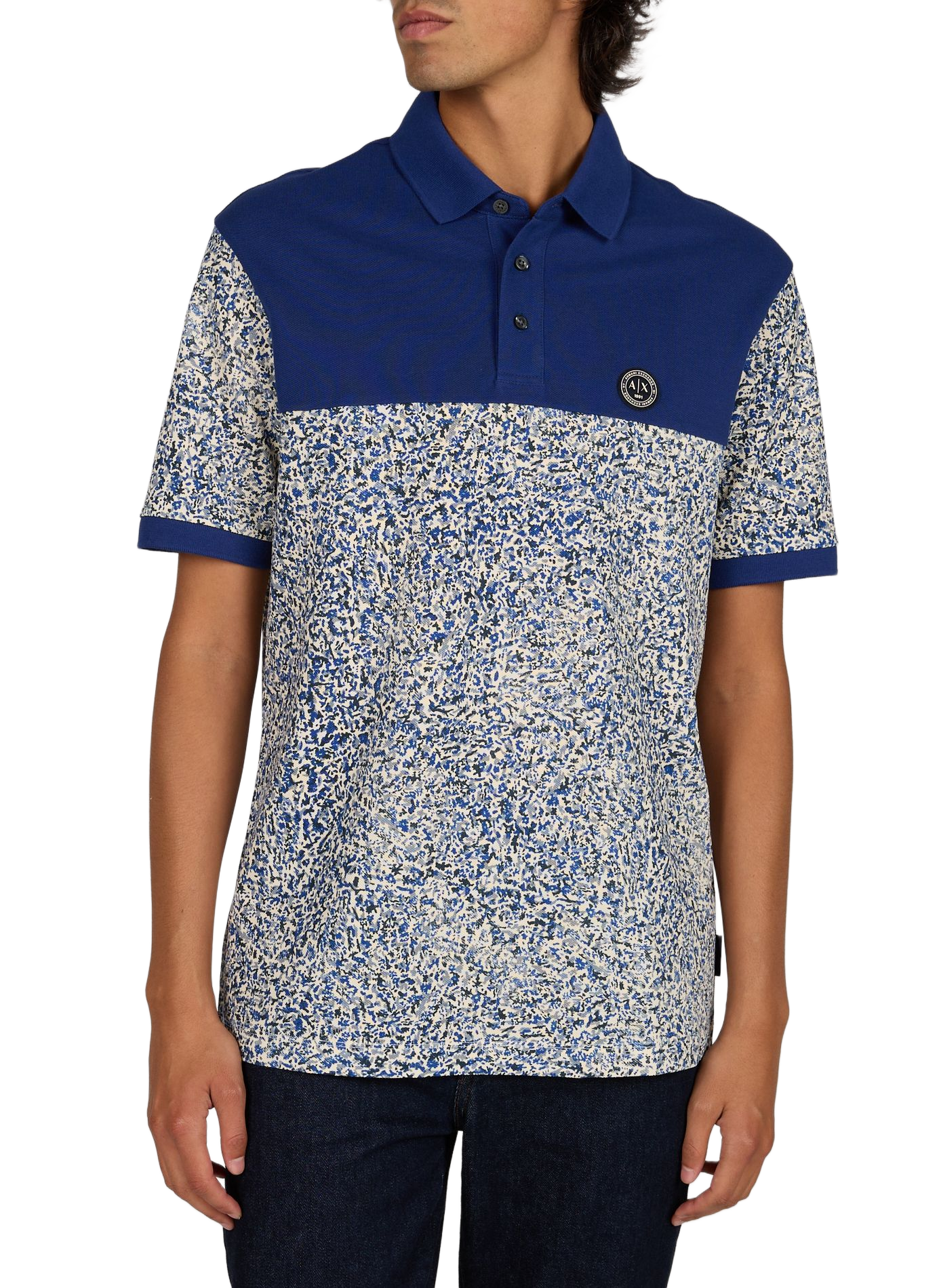 Straight fit short-sleeve cotton polo ARMANI EXCHANGE Multicolour