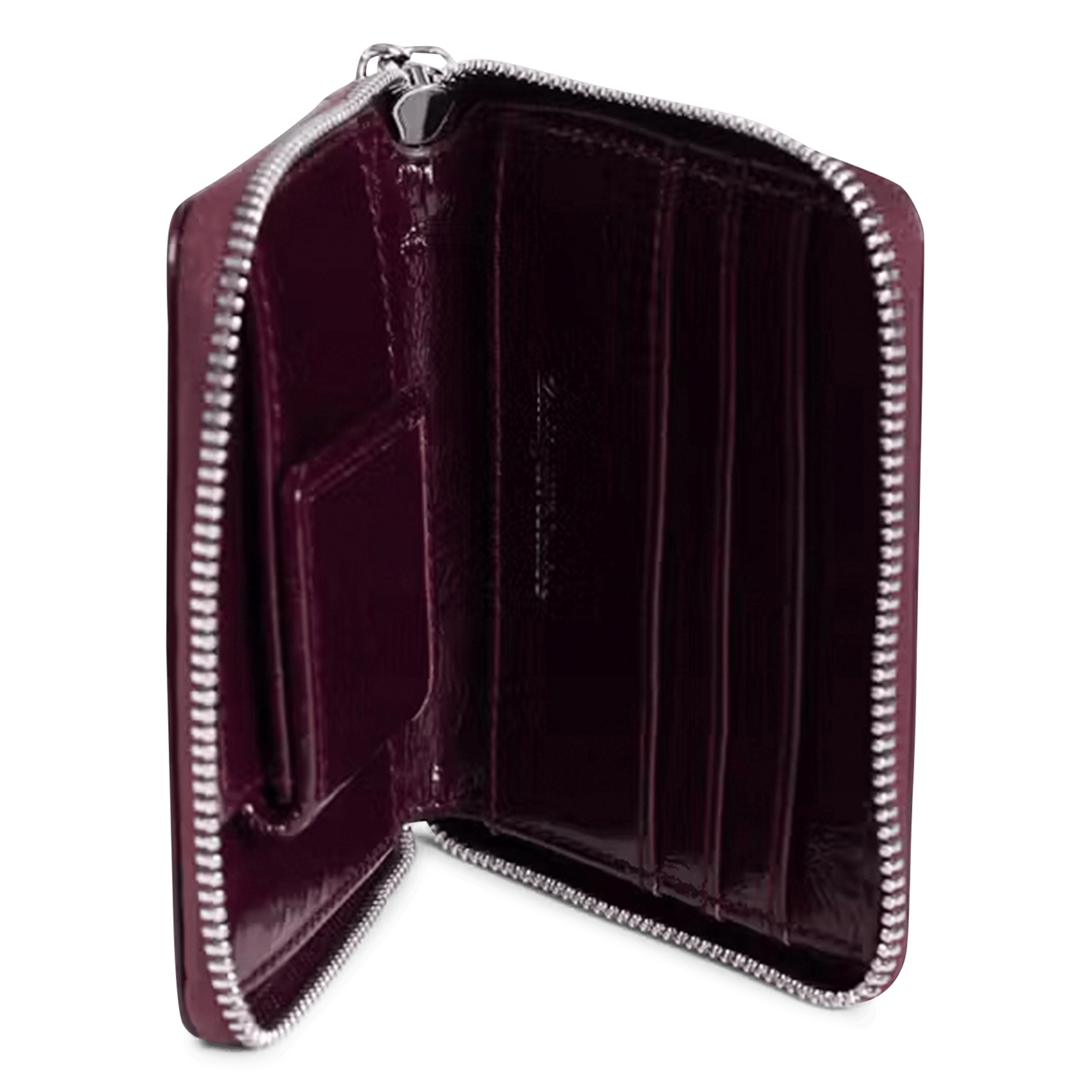 Porte-monnaie en cuir verni sunny mini ZADIG&VOLTAIRE Violet