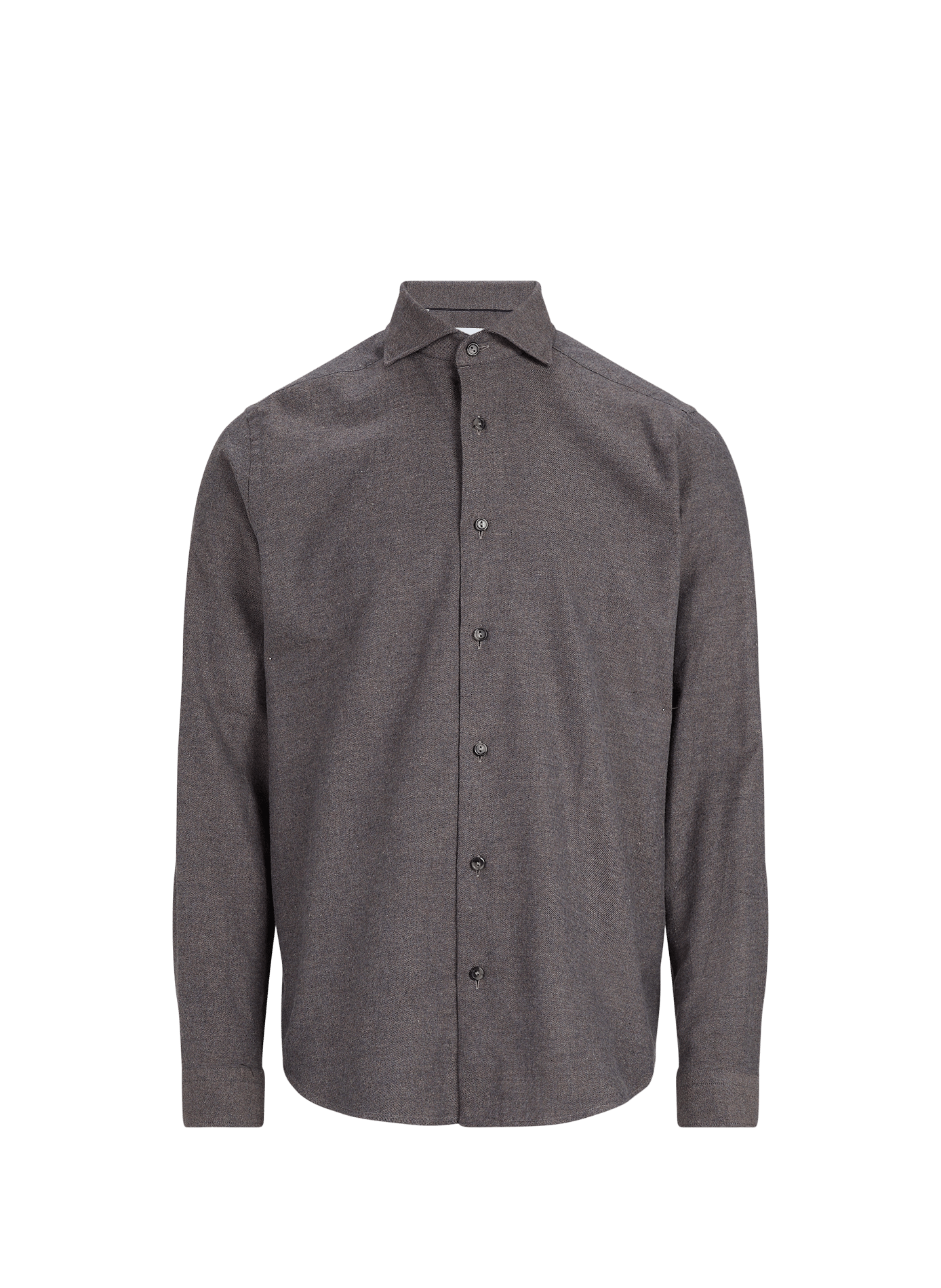 Chemise droite en coton ETON Marron
