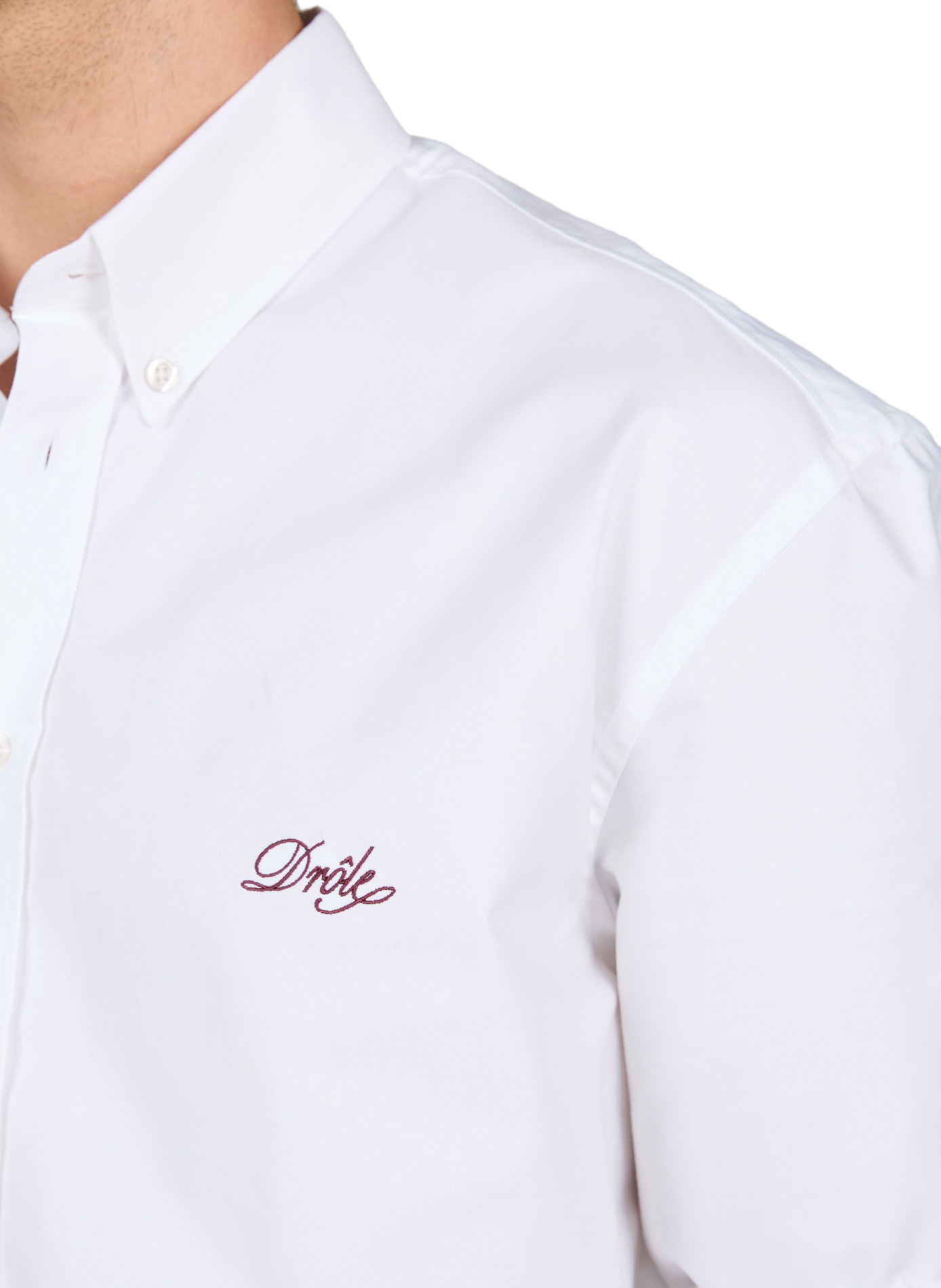 Weites Hemd mit Knopfkragen aus Baumwolle DROLE DE MONSIEUR Weiss