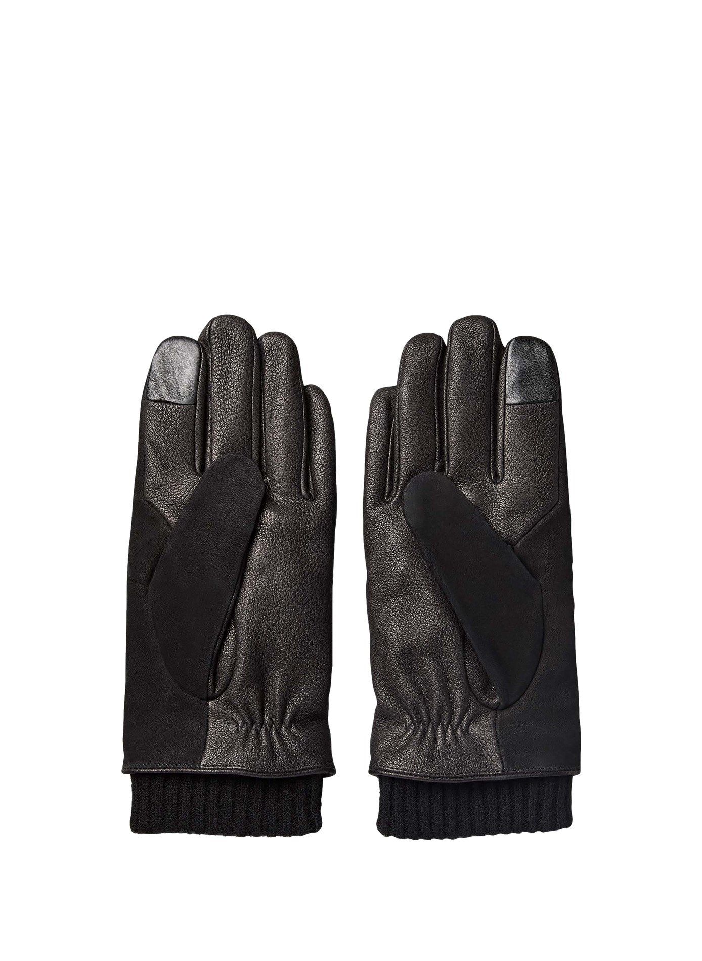 Gants unis en cuir CALVIN KLEIN Schwarz