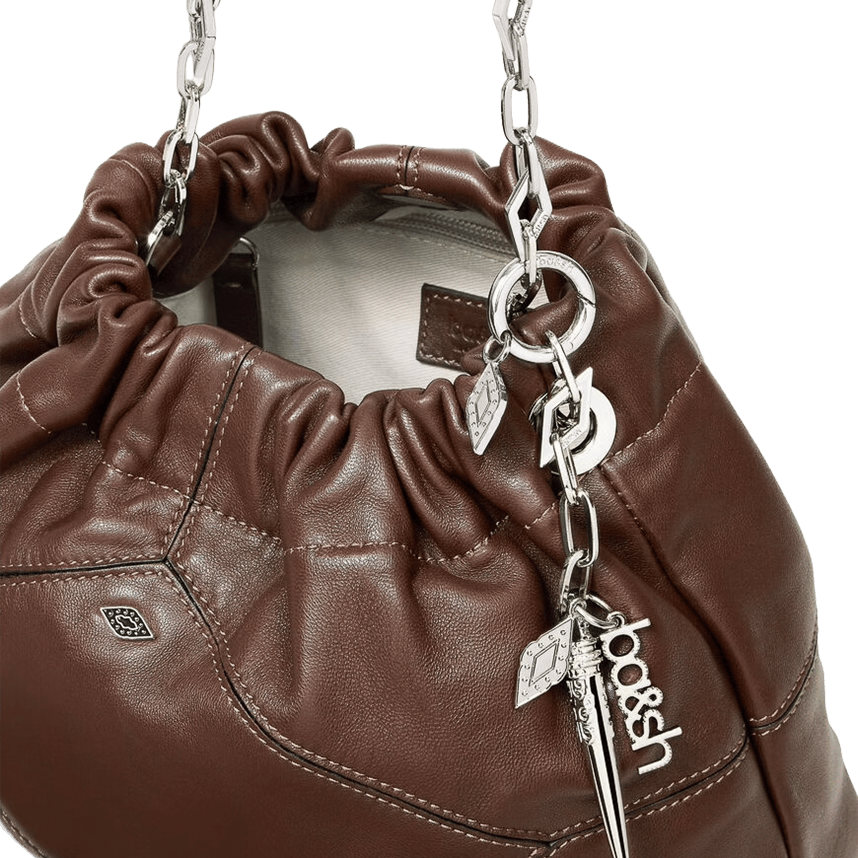 Schoudertas van leer mini June tote BA&SH Bruin