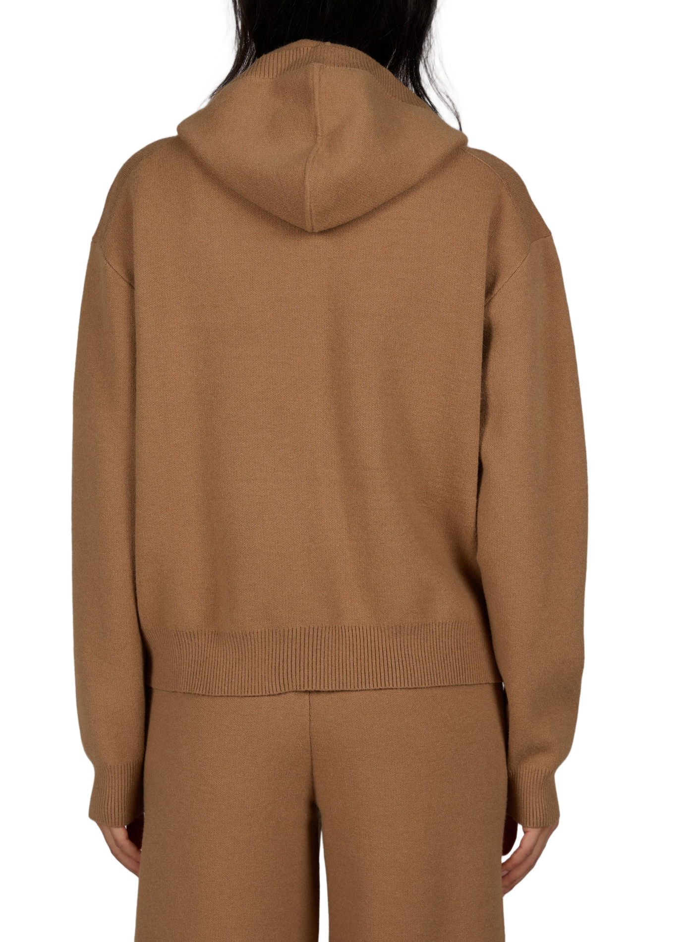 Straight zip-up hooded sweatshirt KARL LAGERFELD Beige