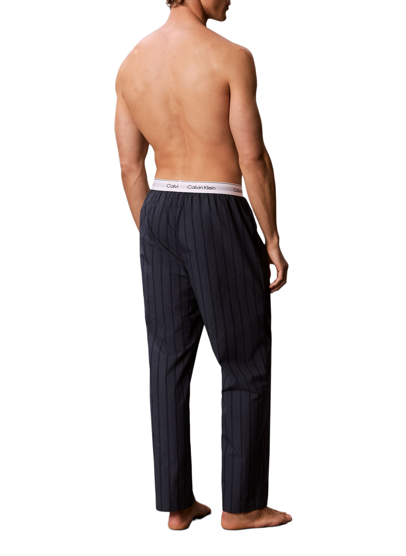 Gestreifte Baumwoll-Schlafanzughose CALVIN KLEIN Blau