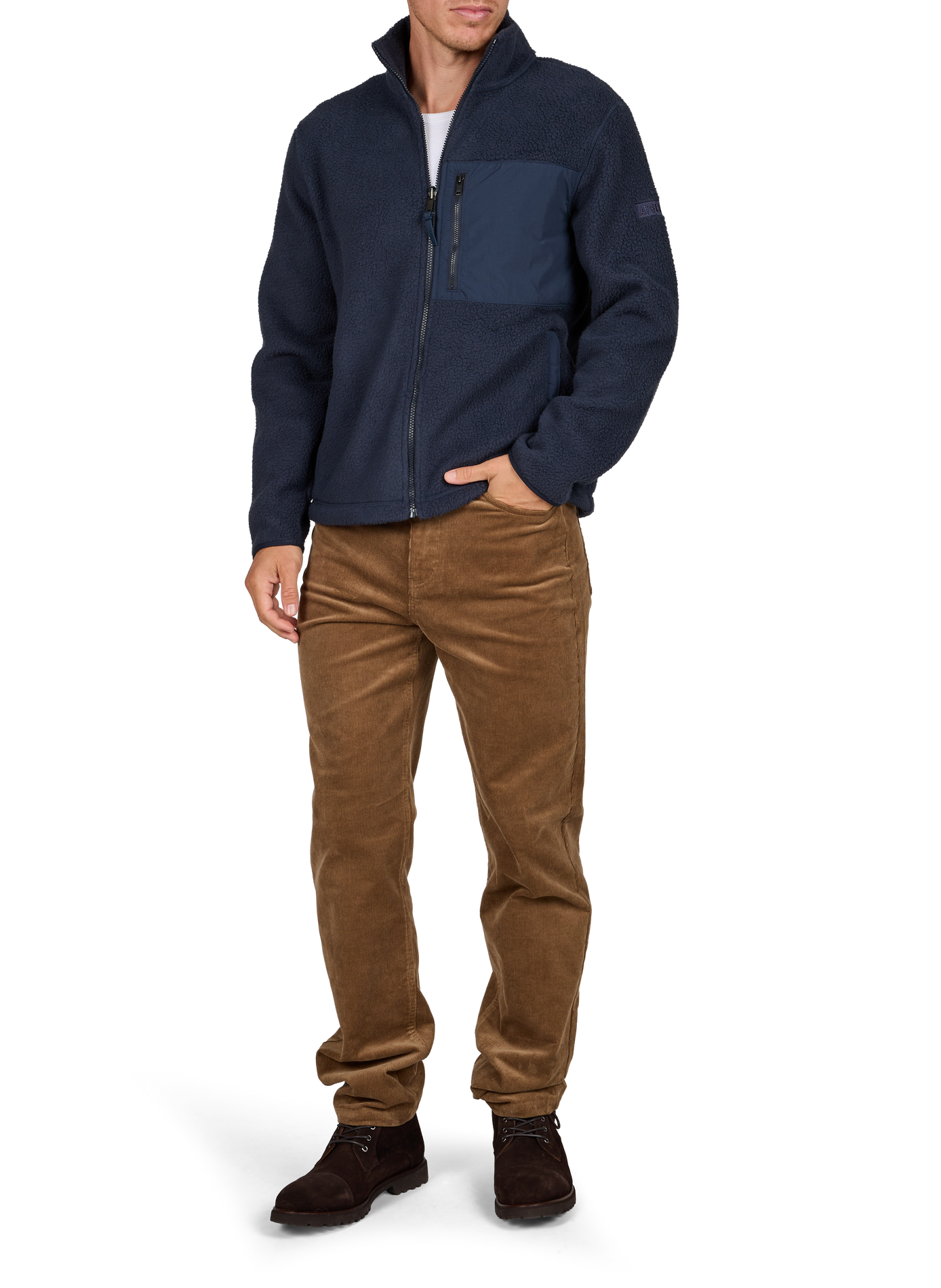 Chaqueta polar recta con cuello alto | Azul AIGLE Hombre