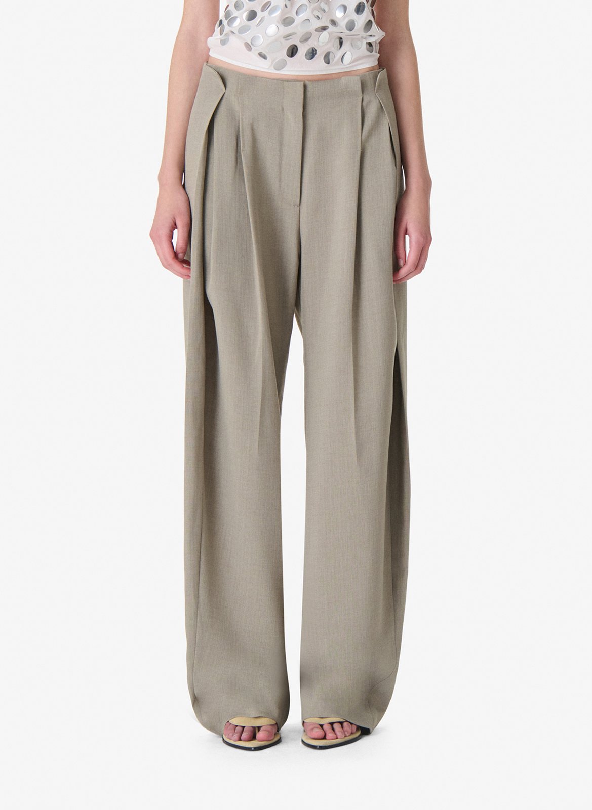 Pantalon large à pinces sonja IRO Kaki