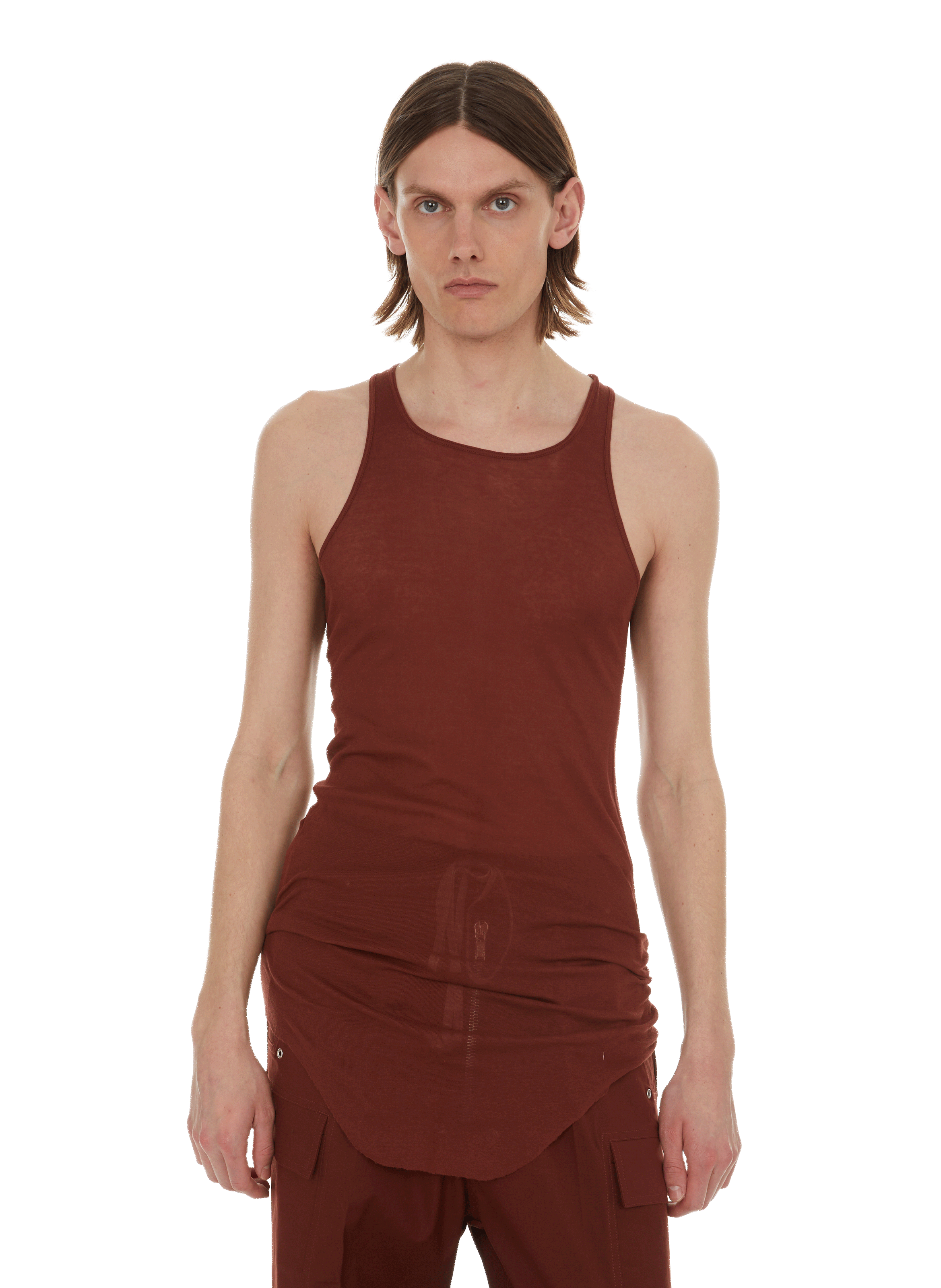 RICK OWENS Top en coton   Rouge