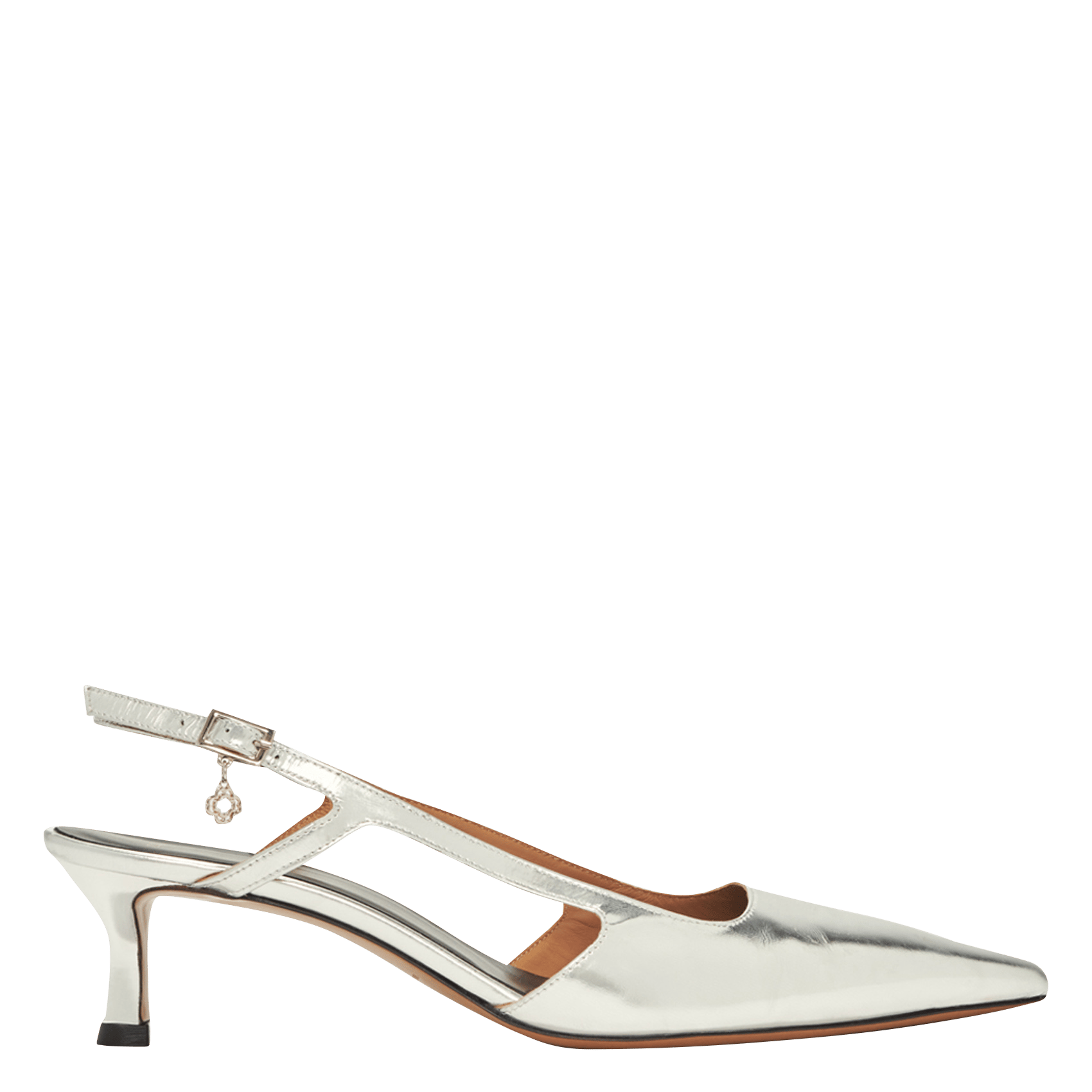 Escarpins en cuir métallisé MAJE Argent