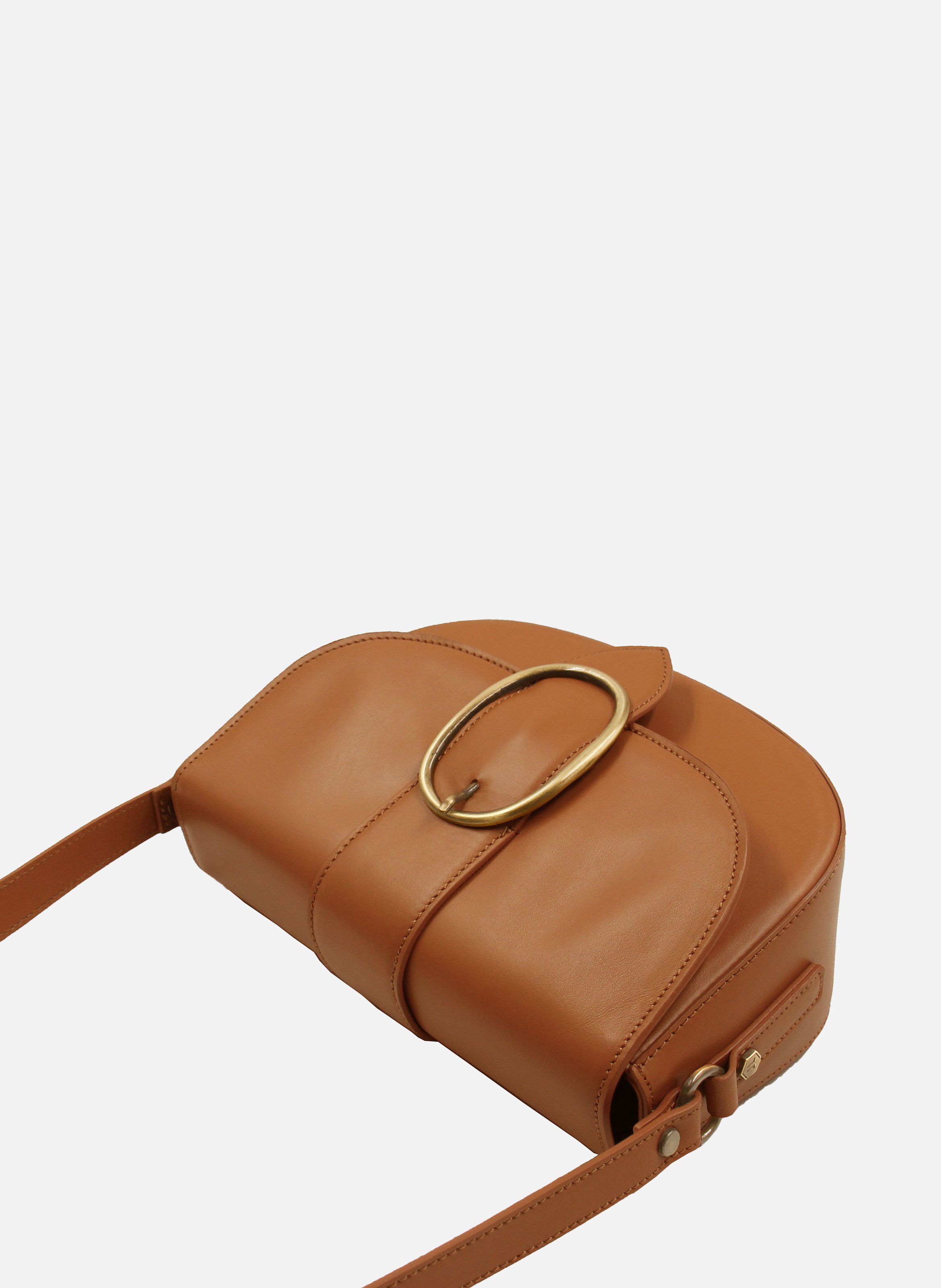 Sac boucle cuir lisse JULES & JENN Marron