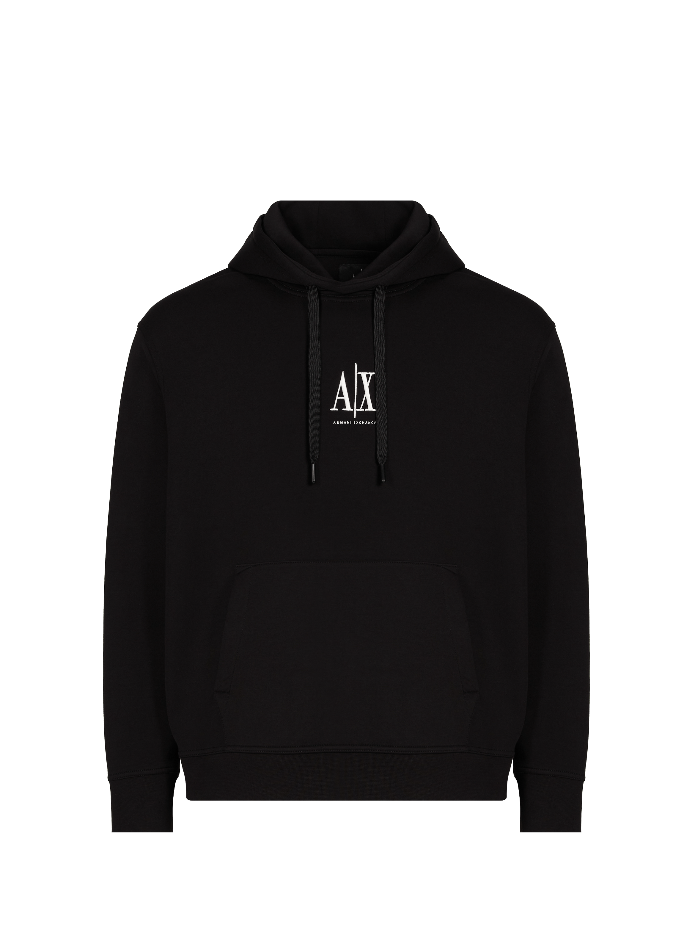 Oversized embroidered hoodie sweatshirt ARMANI EXCHANGE Black