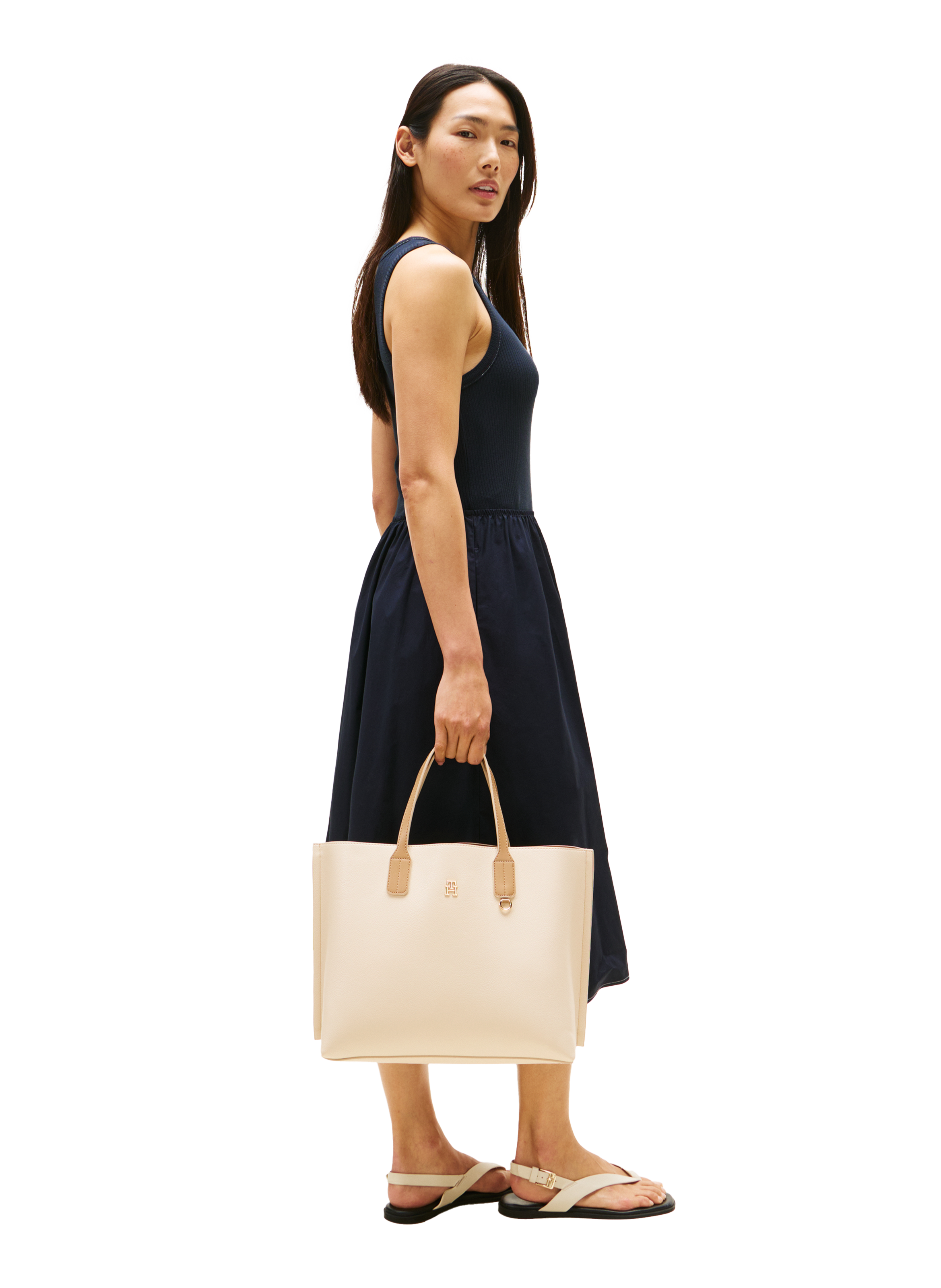 Sac à main à logo TOMMY HILFIGER Beige