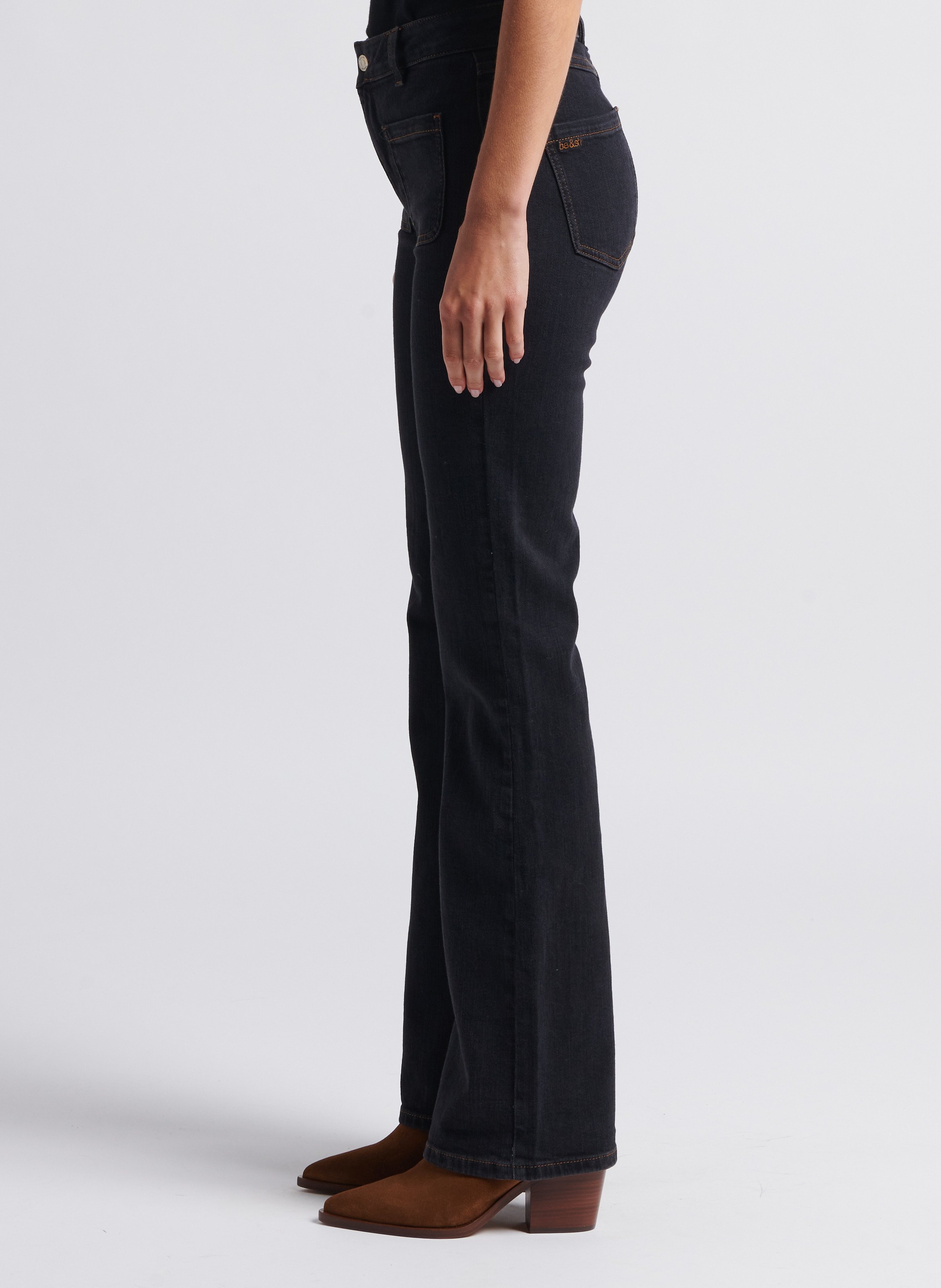 Pantalon boot-cut en jean ross BA&SH Noir