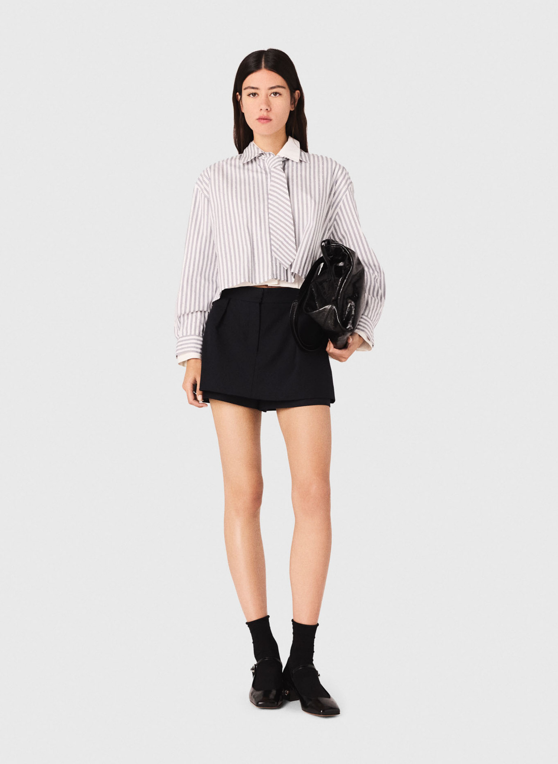 Chemise col classique en coton mélangé MAJE Beige