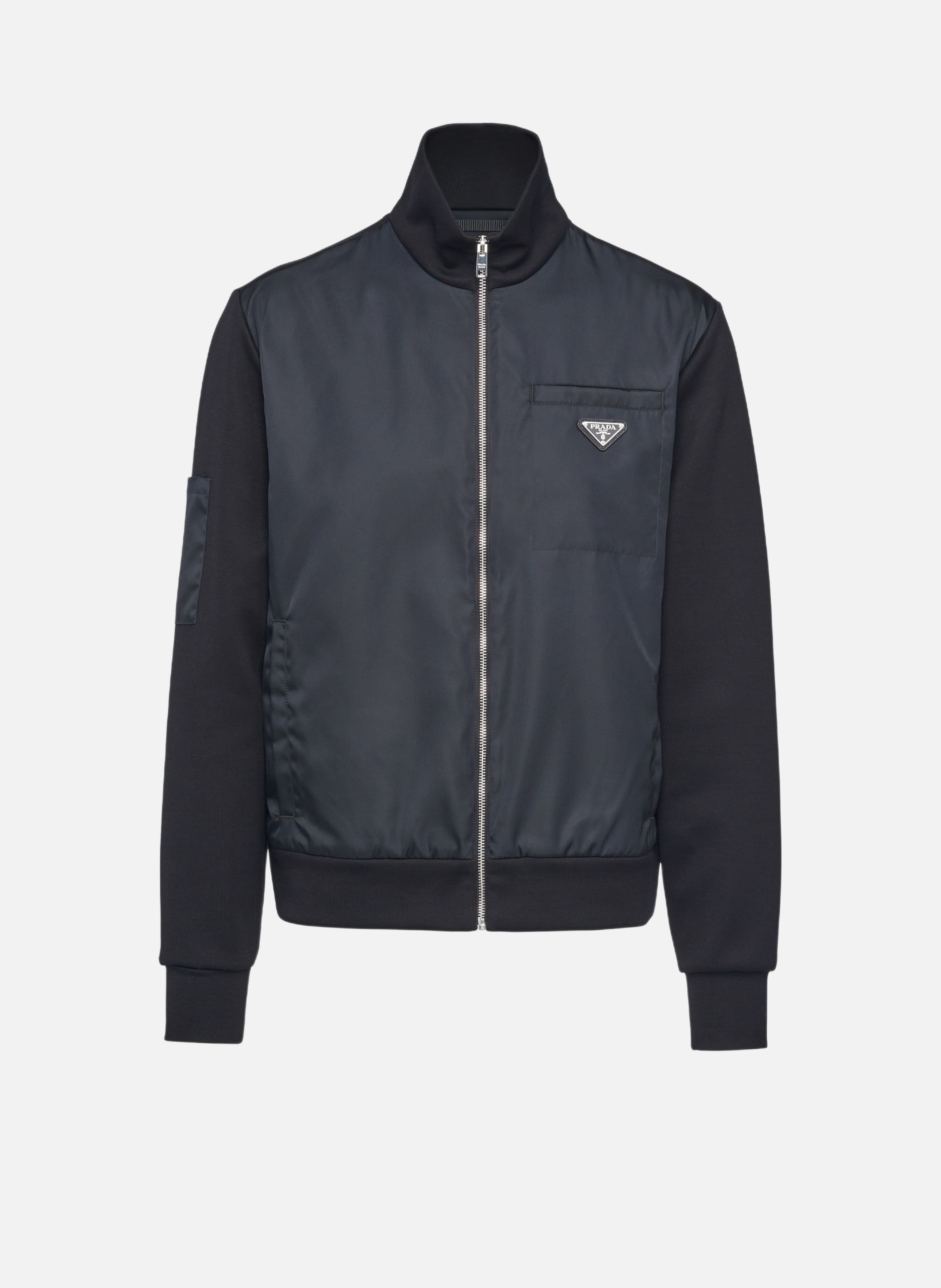 Sweat-shirt avec détails en re-nylon PRADA Noir