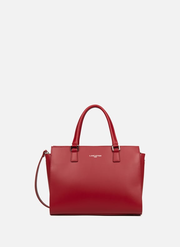 Grand sac cabas main - smooth Rouge by LANCASTER LANCASTER Grand sac cabas main - smooth Rouge