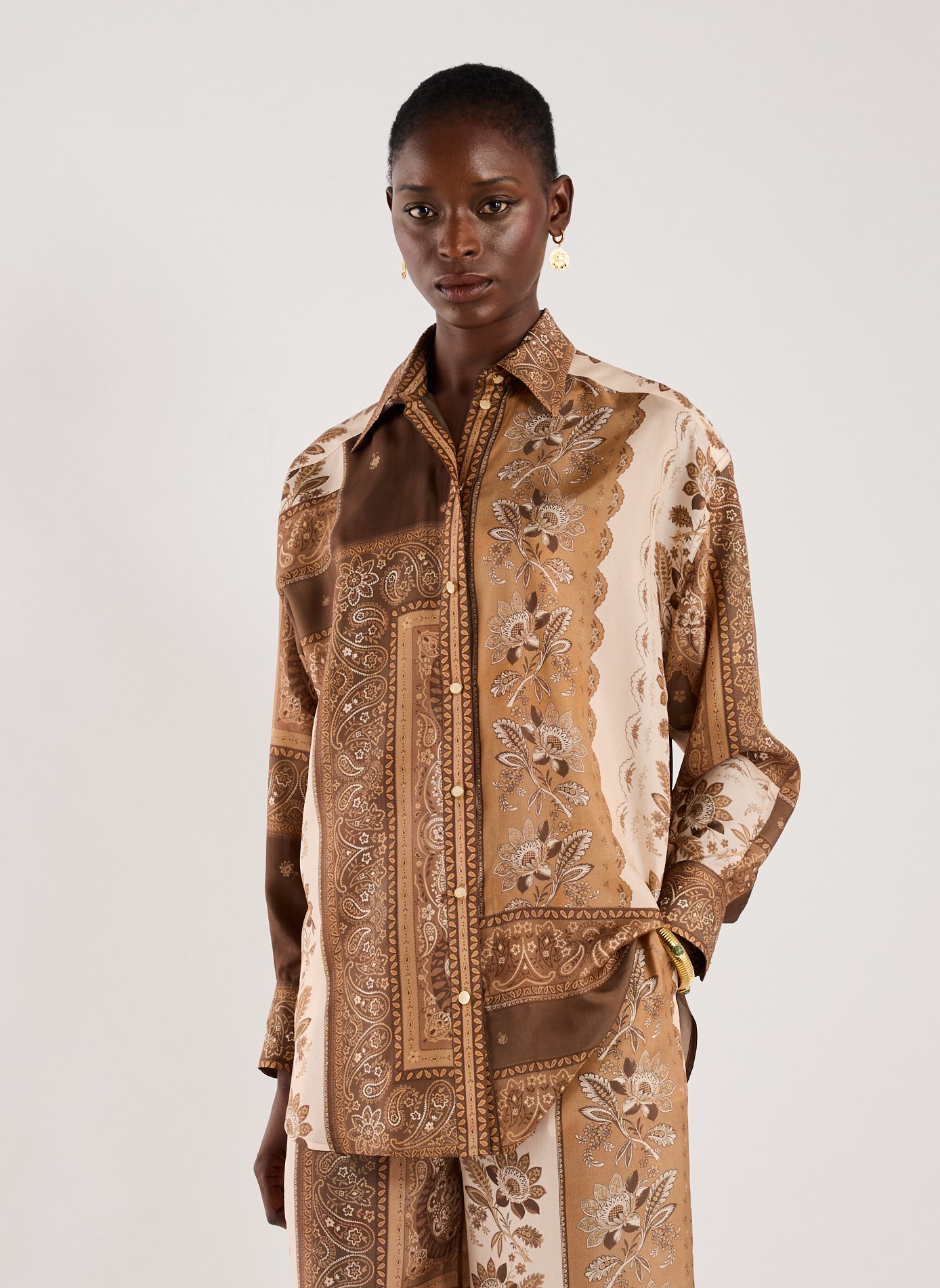 Chemise en soie Lucky ZIMMERMANN Multicolore