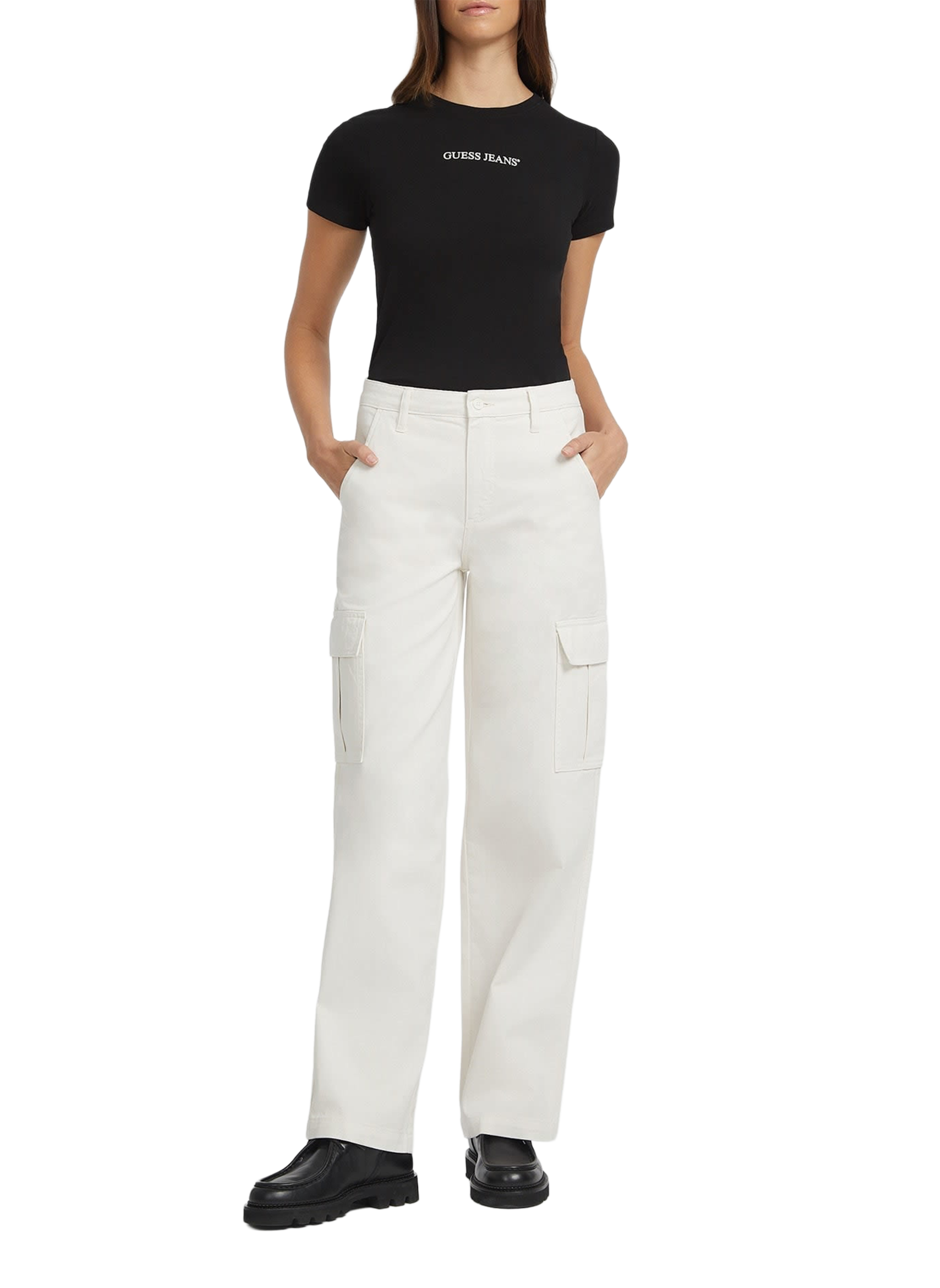 Cotton Cargo Pants GUESS Beige