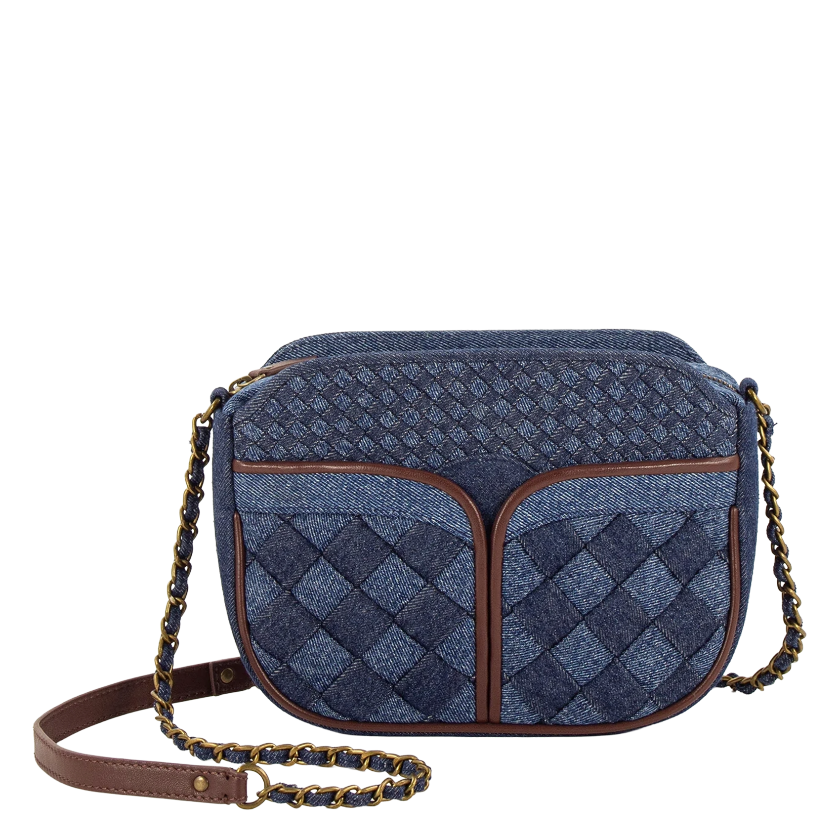 Sac bandoulière tressé en denim divine Bleu Sessun Femme