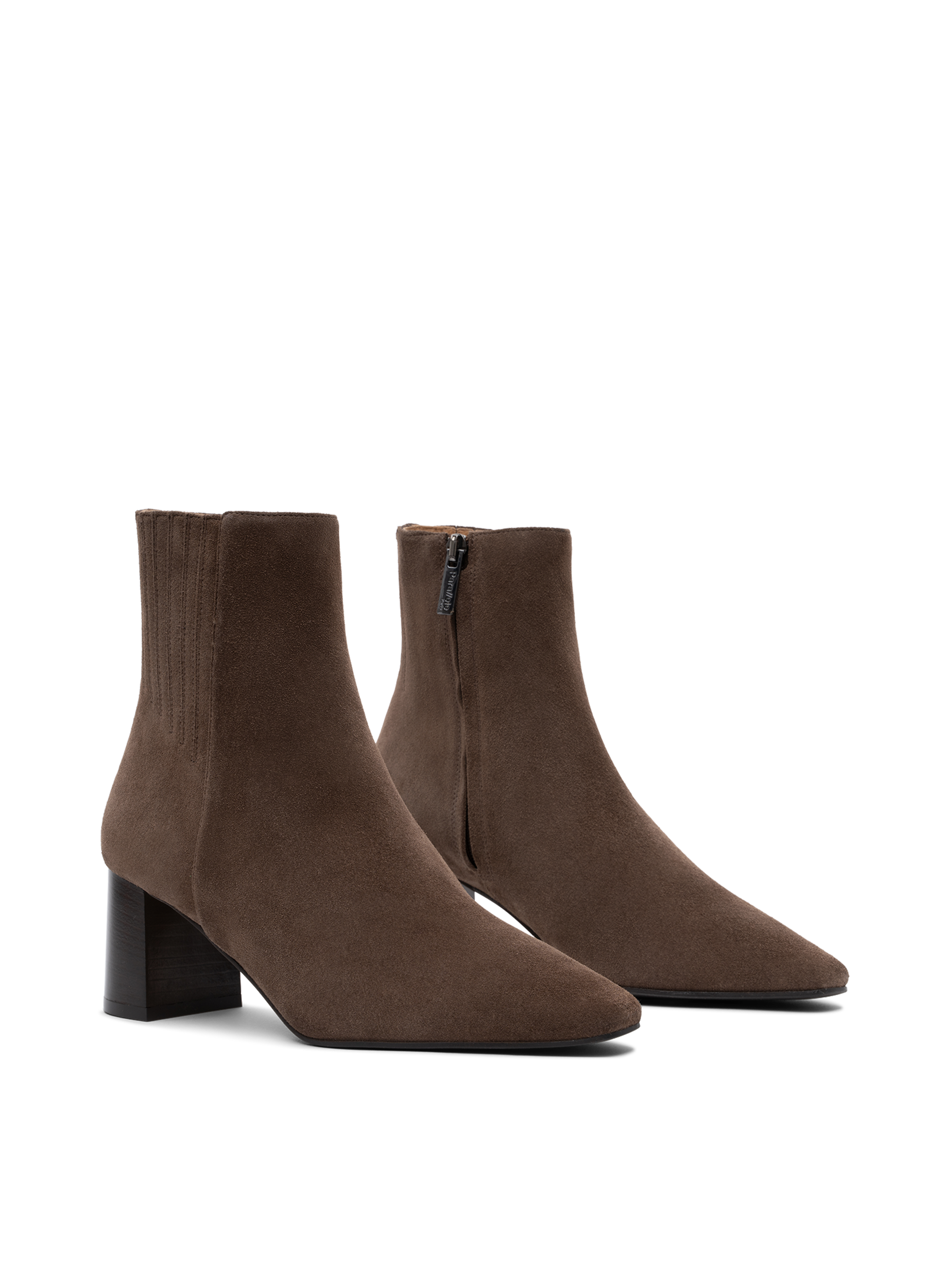 Bottines novo en veau velours PARALLELE Gris