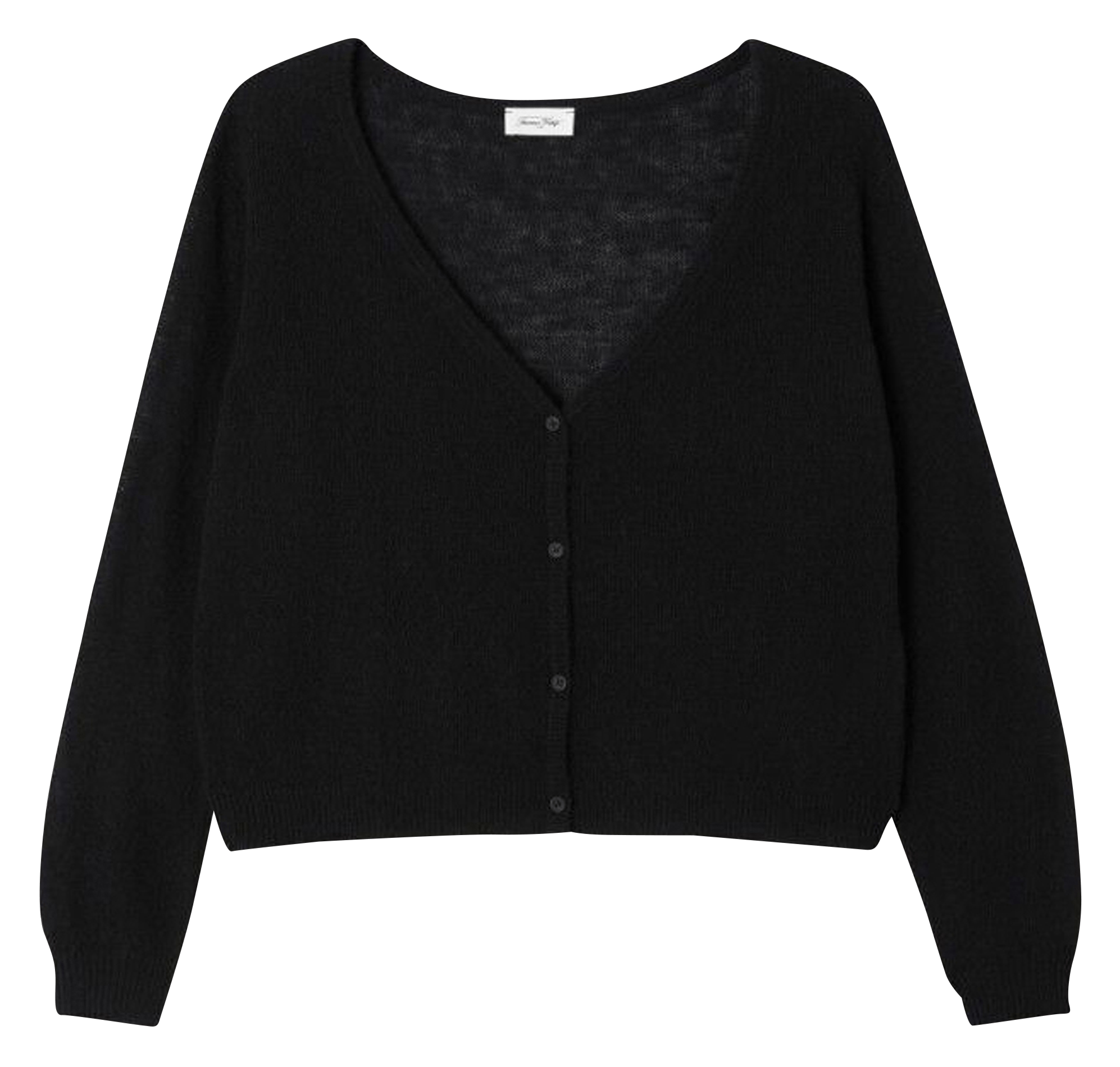 Gilet droit en maille dumy AMERICAN VINTAGE Noir