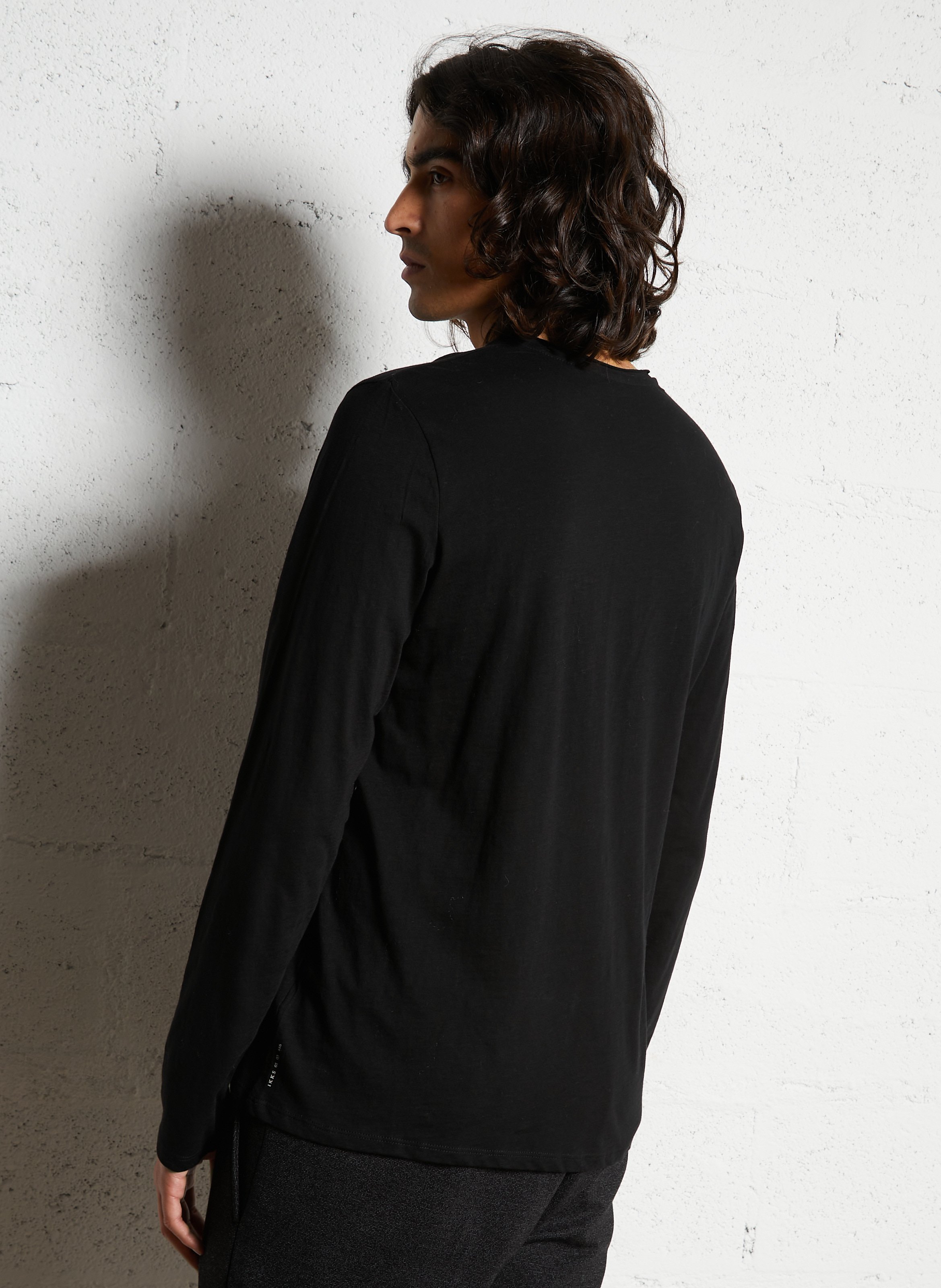 Tee-shirt droit vol v en coton Noir