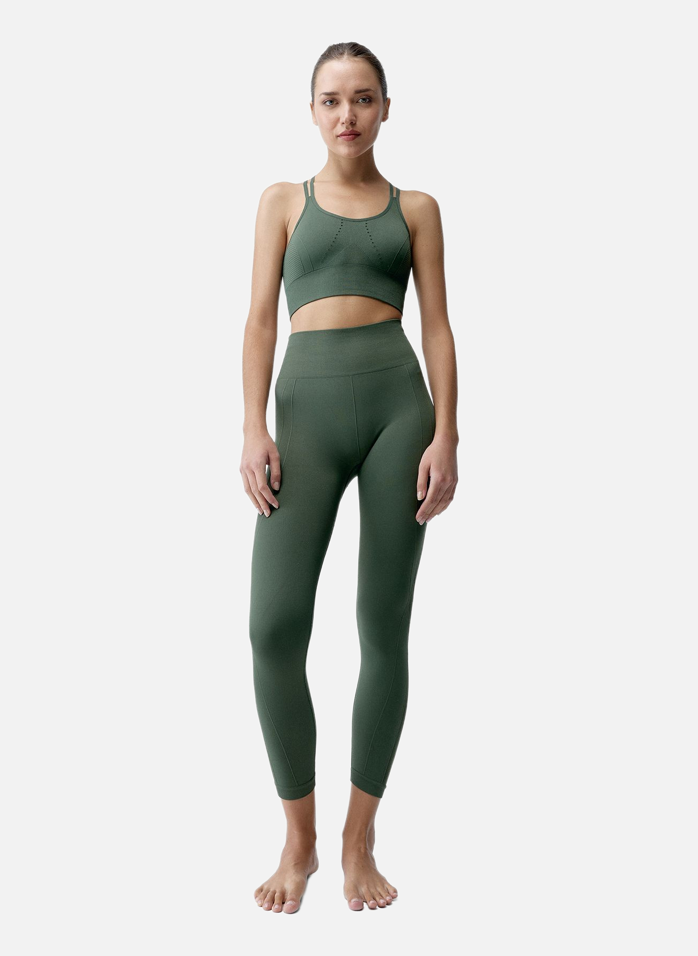 Legging de sport 7/8 seamless malala BORN LIVING YOGA Kaki