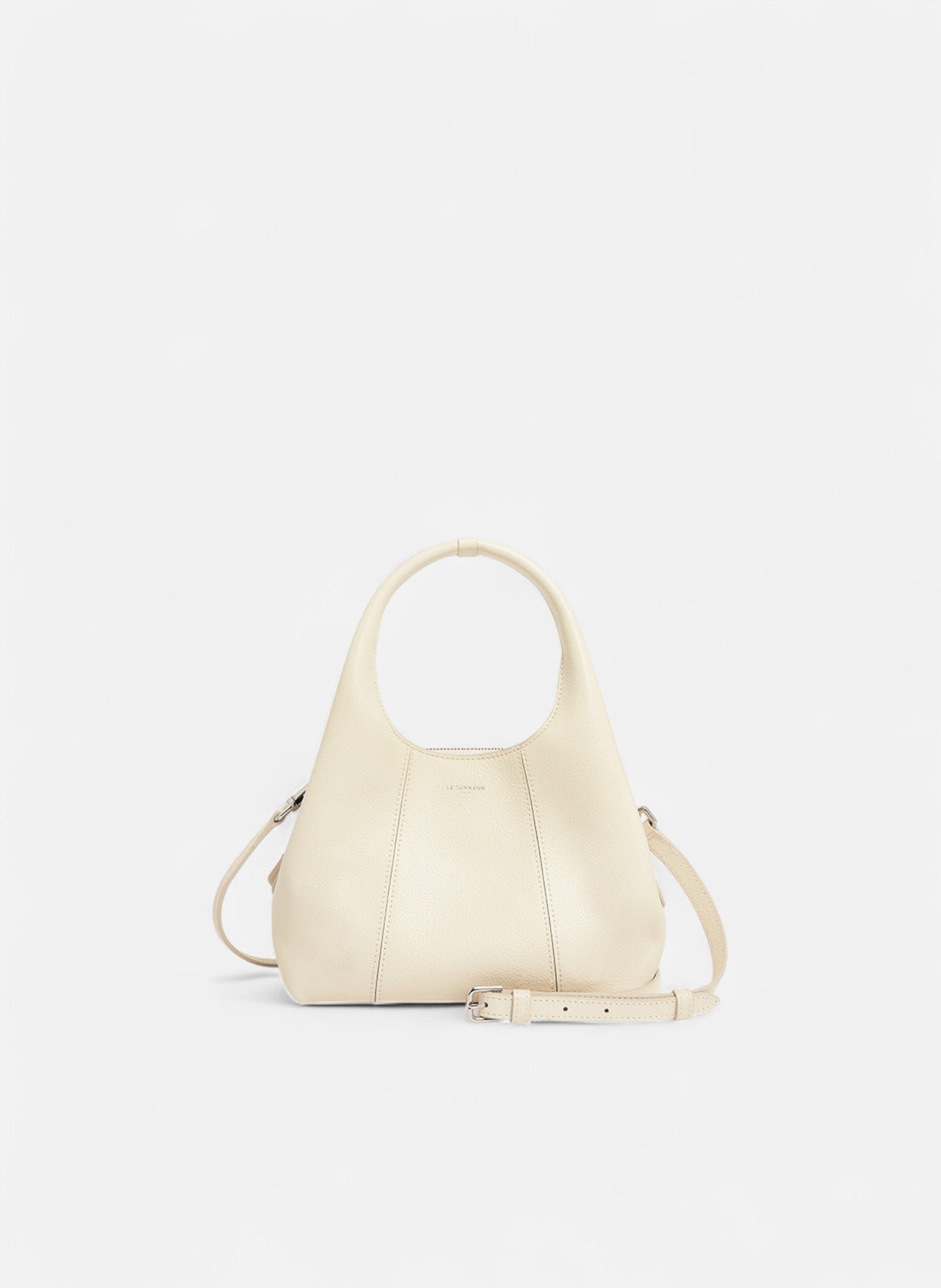 Petit sac à main juliette en cuir grainé LE TANNEUR Blanc