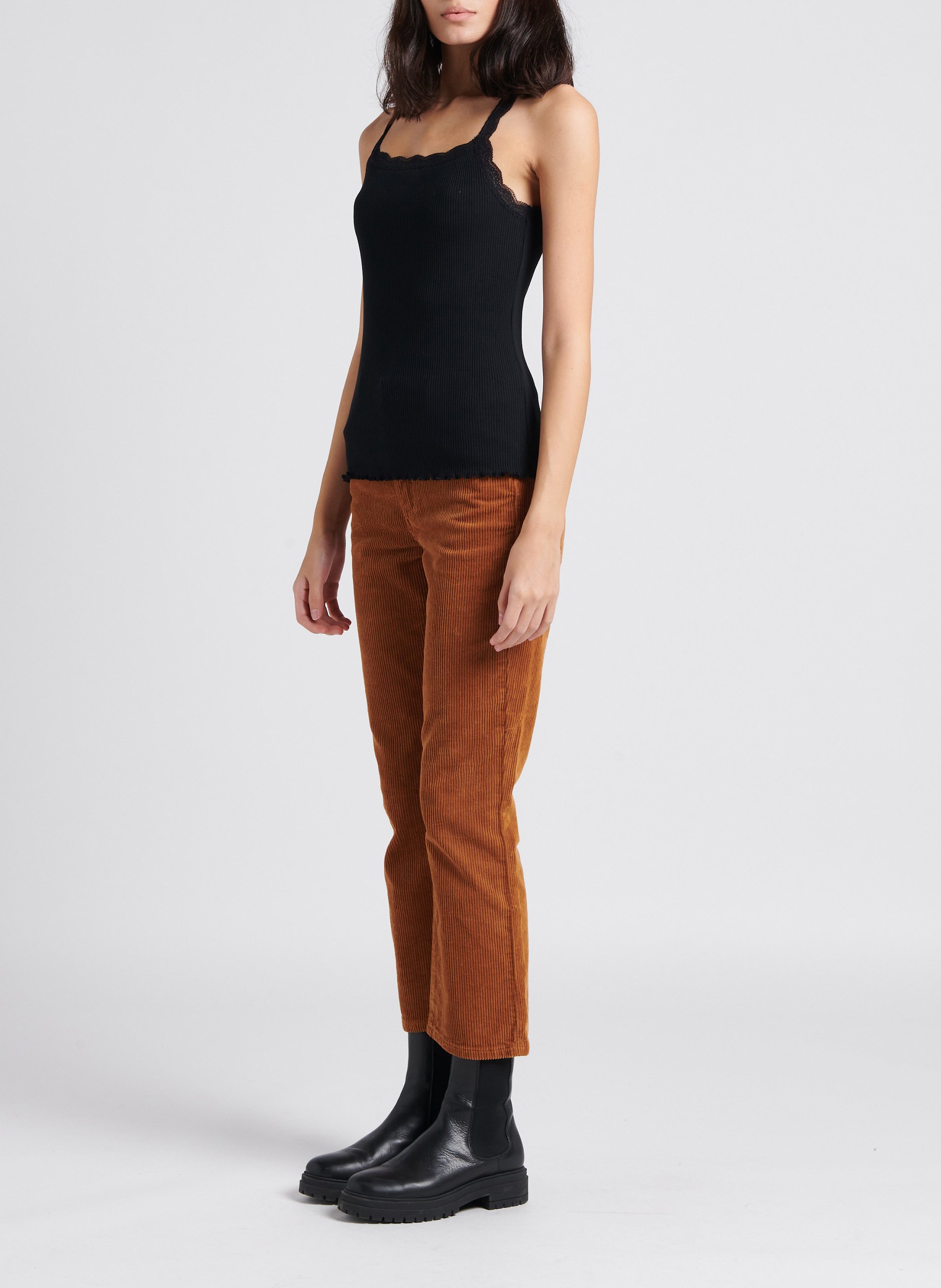 Débardeur col carré en coton perry MAISON 123 Noir