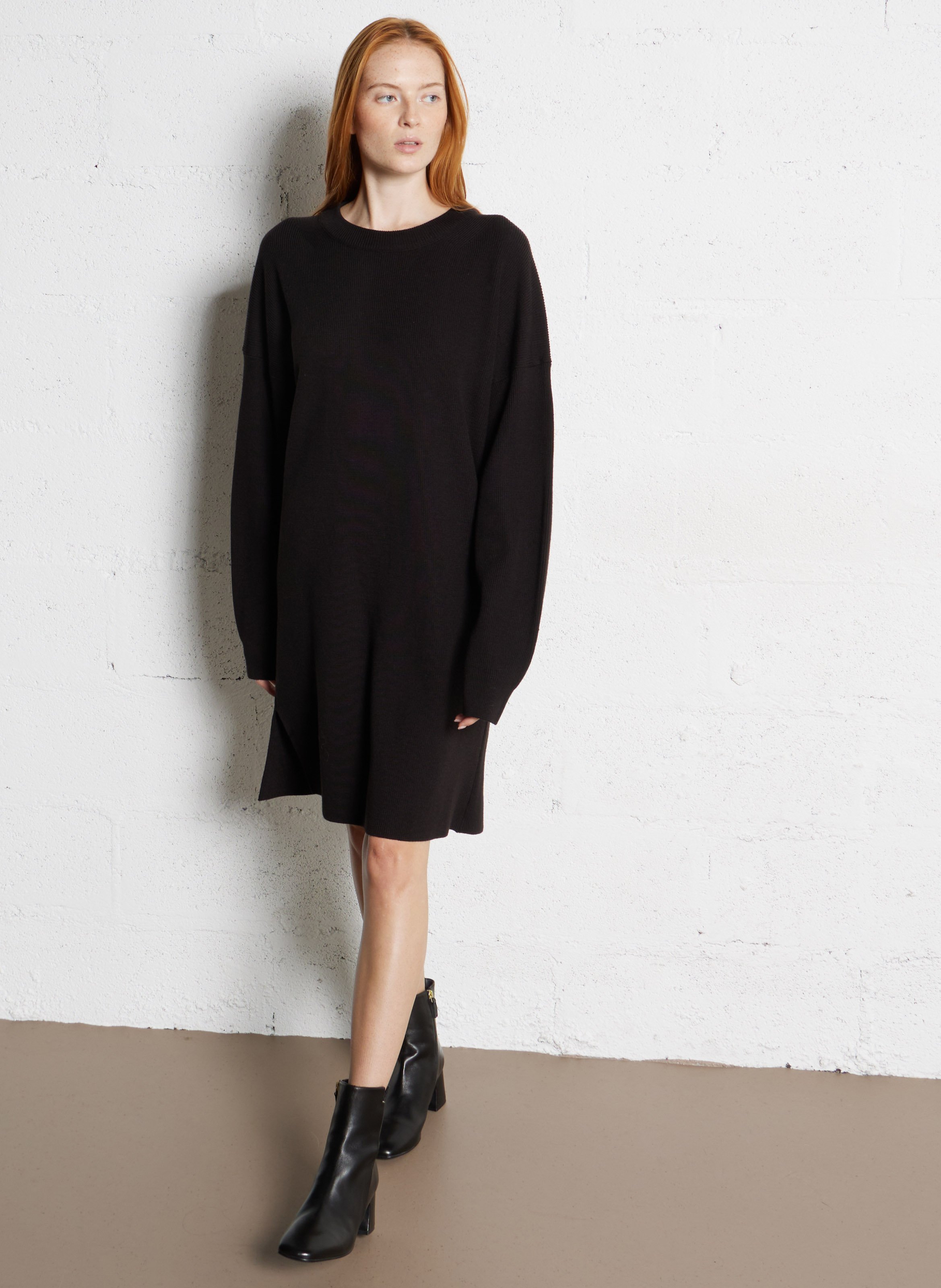 Robe pull col rond Falaise SOEUR Marron