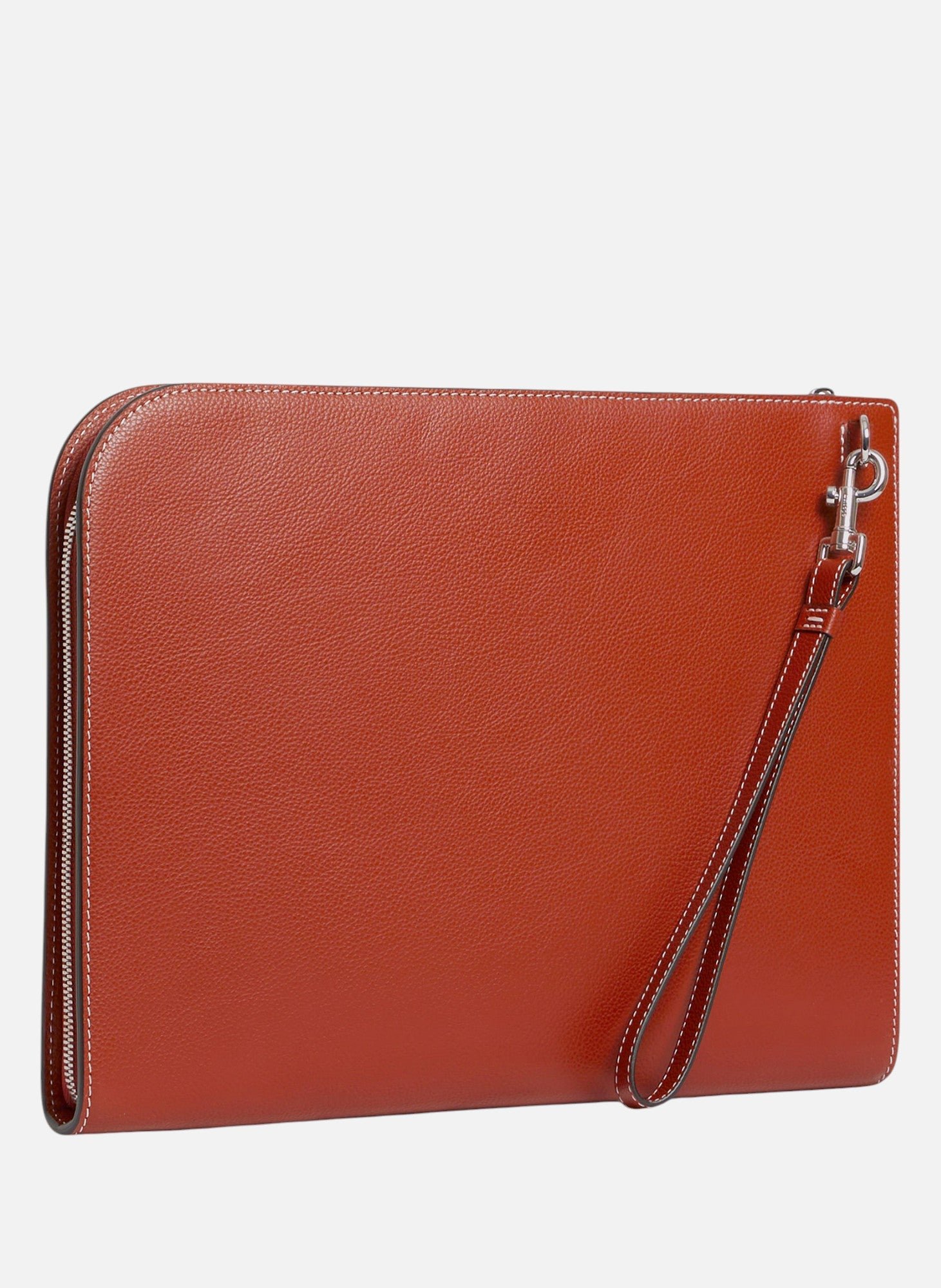 Pochette a4 emile en cuir grainé LE TANNEUR Marron