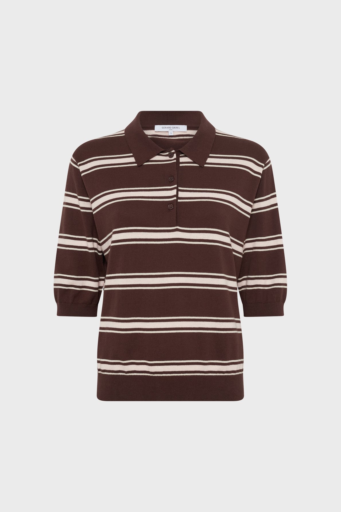 Polo rayé à manches courtes - leila GERARD DAREL Marron