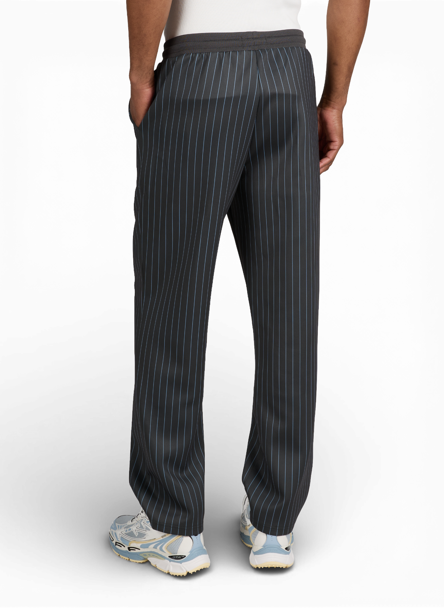 Straight Striped Ballier Trousers LES DEUX Grey