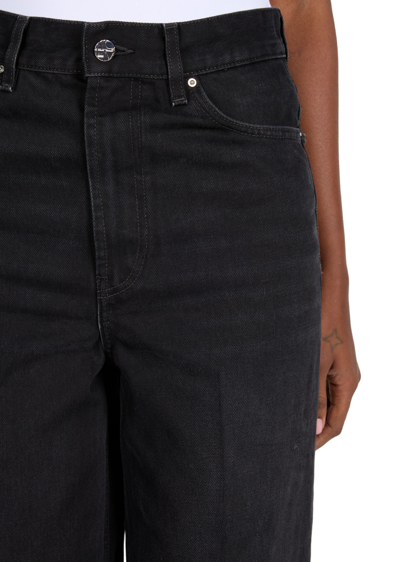 Jean Wide Leg en coton  TOTEME Noir