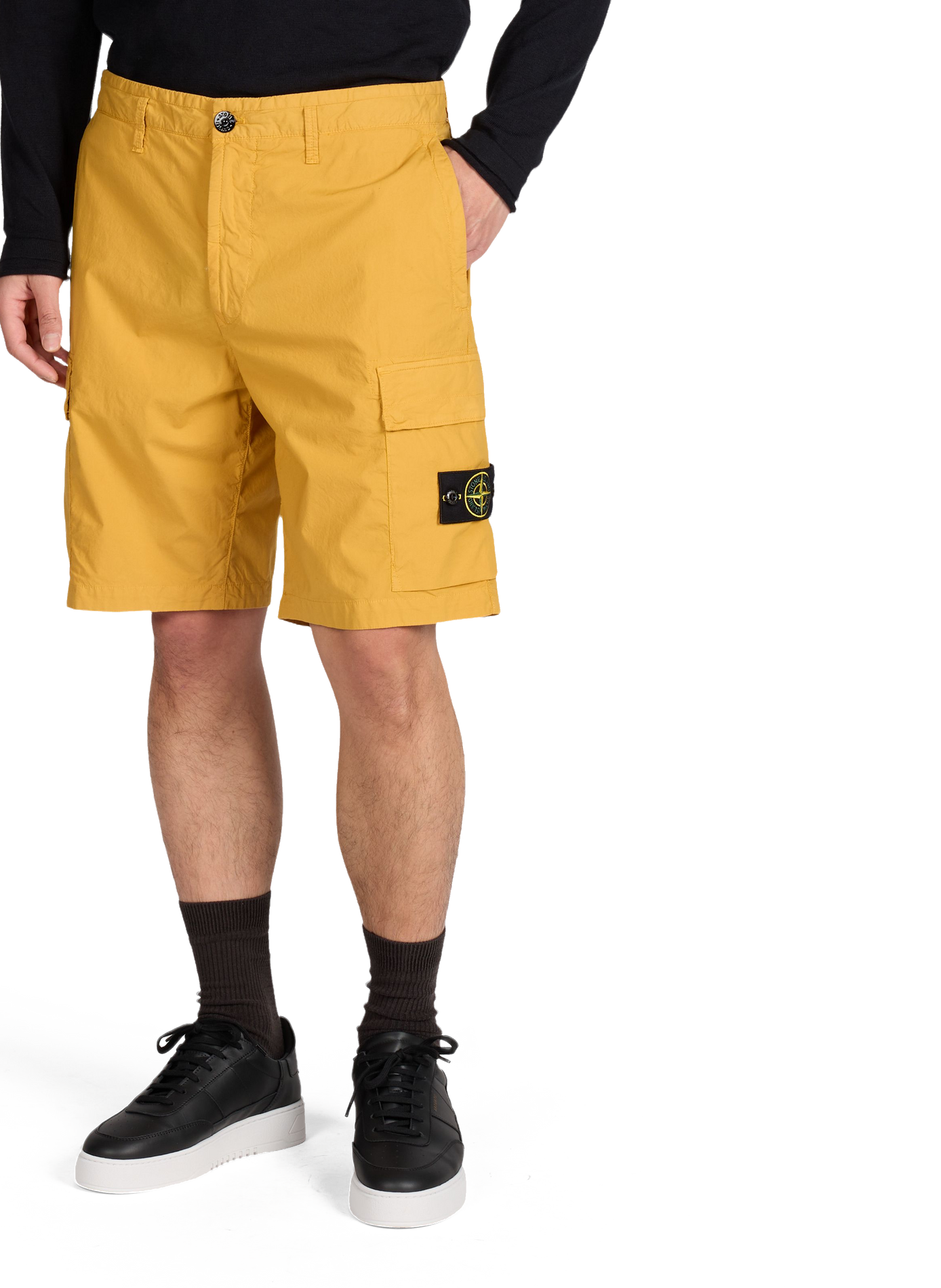 Cotton-blend Bermuda shorts STONE ISLAND Yellow
