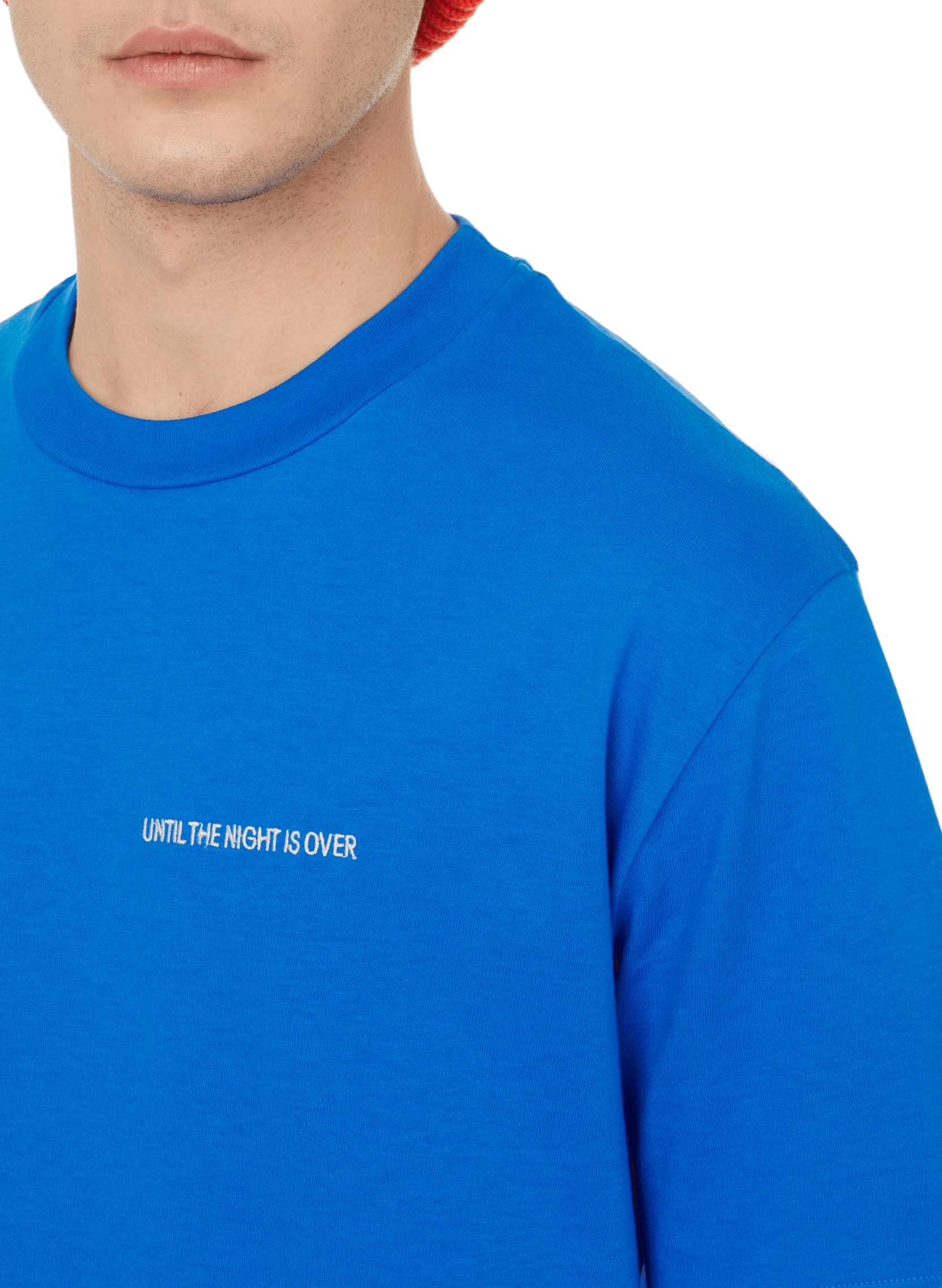 Cotton T-shirt UNTIL THE NIGHT IS OVER Blue